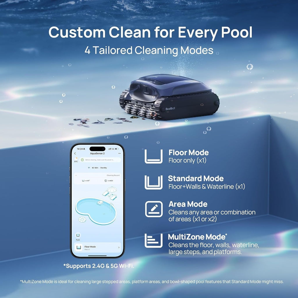 Beatbot AquaSense 2 Robotic Pool Cleaner + Beatbot Robotic Pool Skimmer, view 4