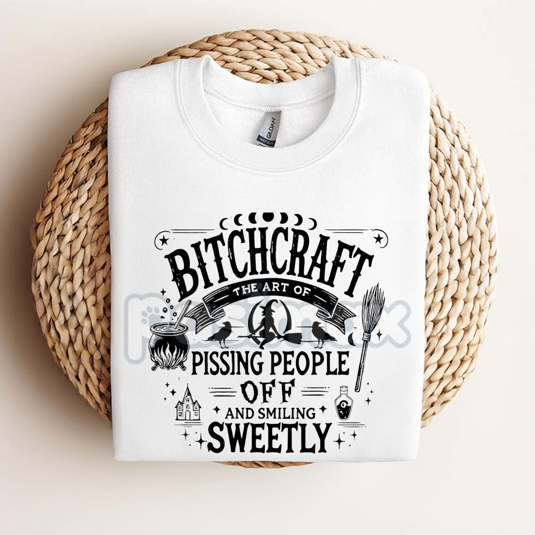 Pasimax Bitchcraft Adult Humor Casual T-Shirt — lifestyle context