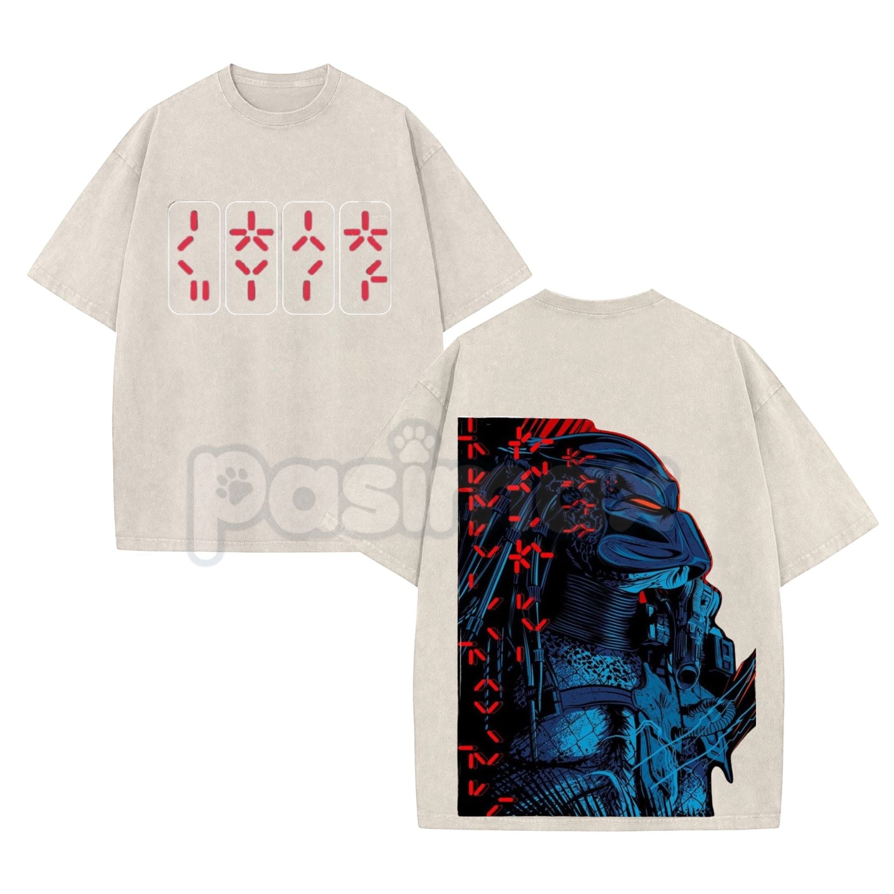 Pasimax The Predator Classic Horror Movie Washed Tee – Retro 80s Sci-Fi Slasher Graphic T-Shirt — lifestyle context