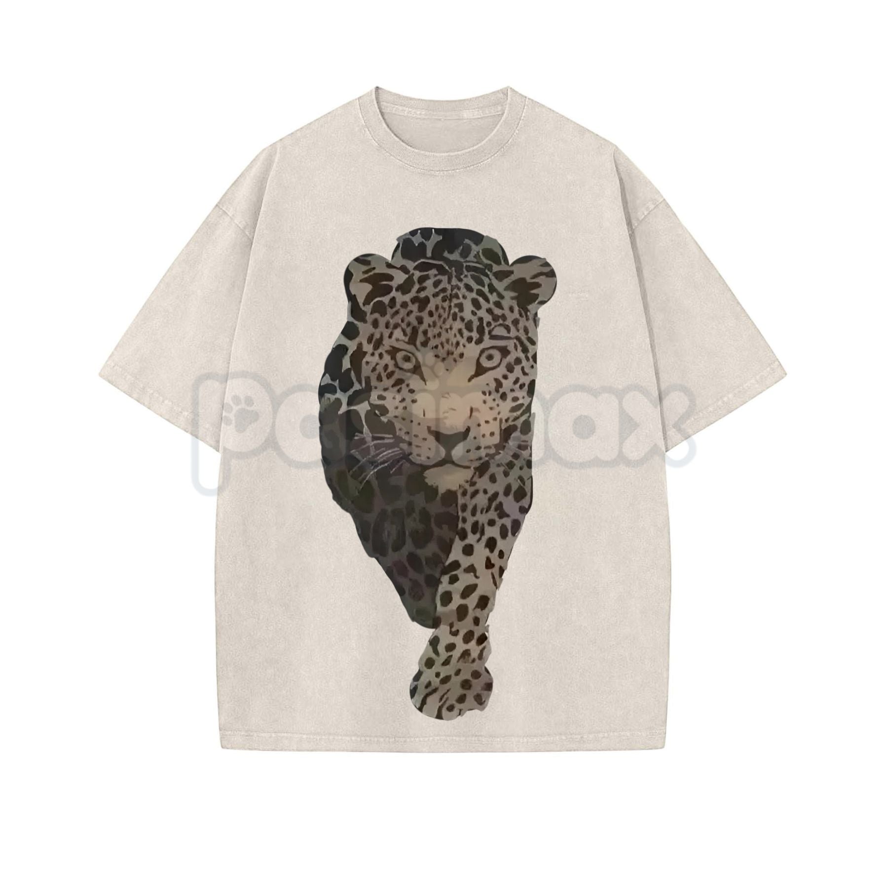 Leopard Print Women's Vintage Washed T-Shirt – Casual Animal Print Graphic Tee, Retro Lightweight Cotton Boho Streetwear