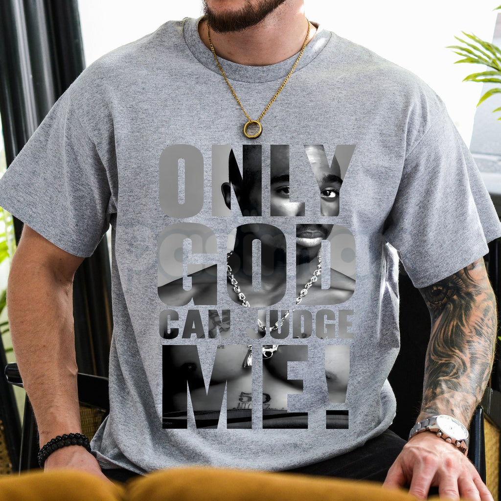 Pasimax Tupac "Only God Can Judge Me" T-Shirt – Premium 100% Cotton 2Pac Graphic Tee, Vintage Aesthetic Hip-Hop Legend Top, S