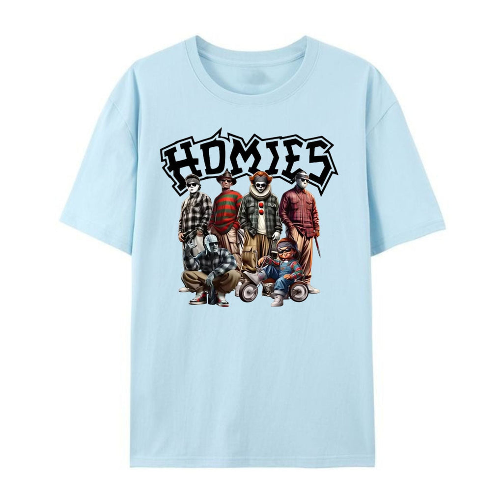 Pasimax "Homies Horror" Movie Villains T-Shirt — detail close-up