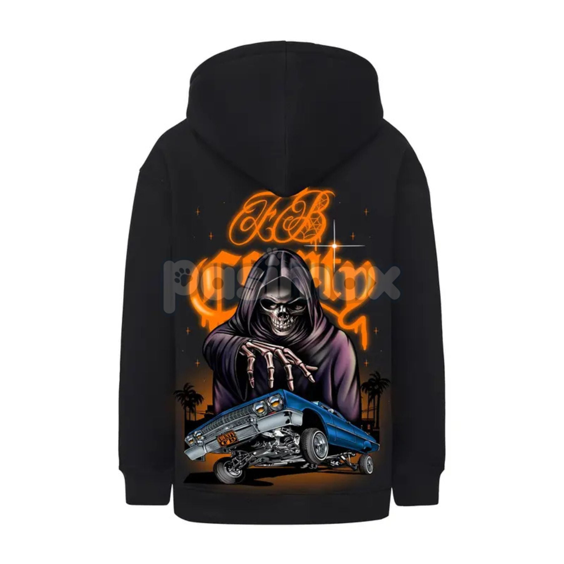 Pasimax FB County Heavyweight Oversized Halloween Graphic Hoodie — lifestyle context