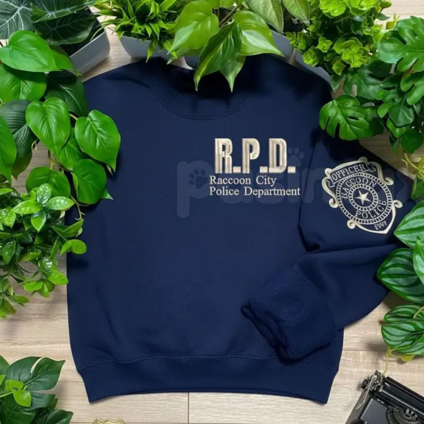 Pasimax Elite S.T.A.R.S. Double Sided Embroidered Sweatshirt – Resident Evil R.P.D. Fan Gear — lifestyle context