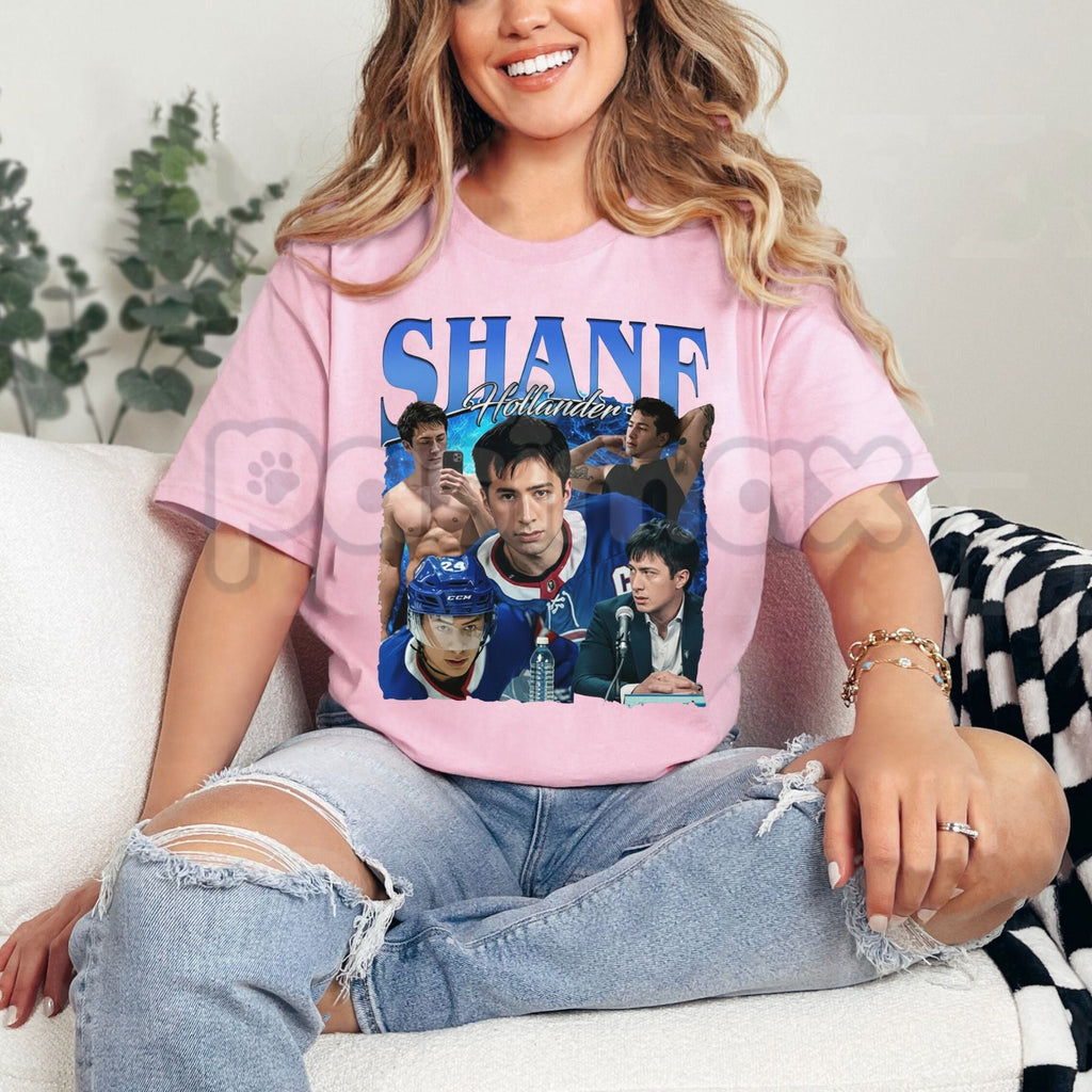 Pasimax Shane Hollander Hockey Graphic Tee - Fake Boyfriend Series Fan Shirt, MM Hockey Romance Apparel, Booktok Character Tr