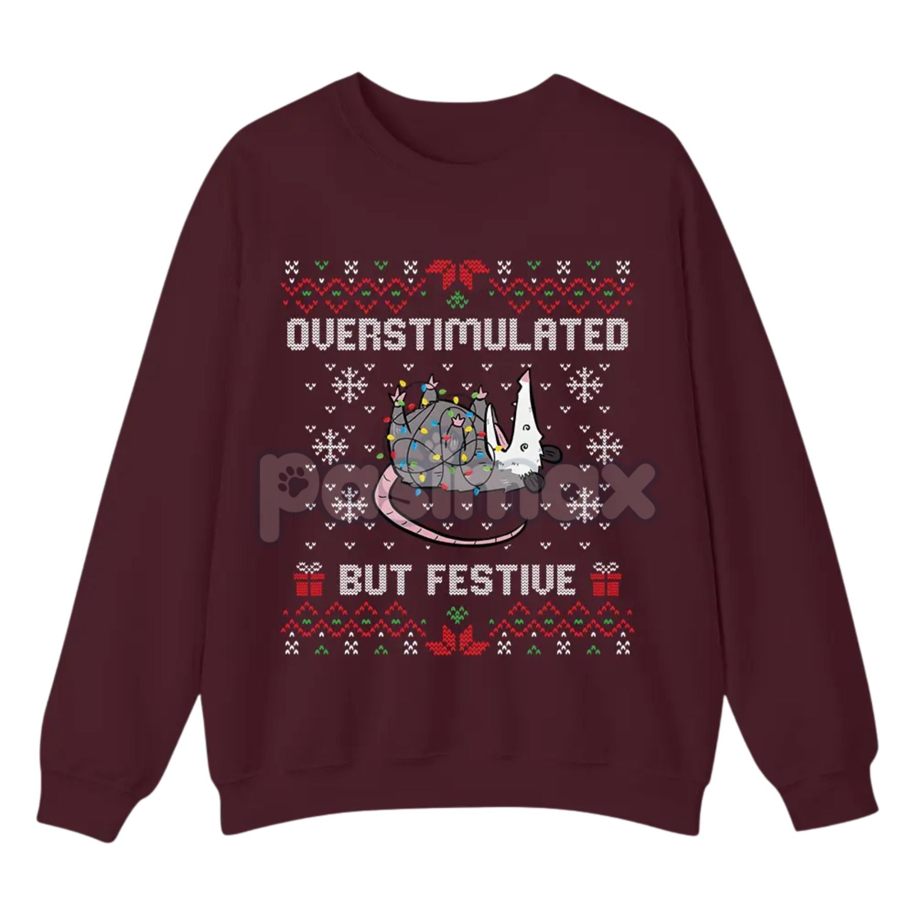 Pasimax Funny Opossum Christmas Sweatshirt — lifestyle context