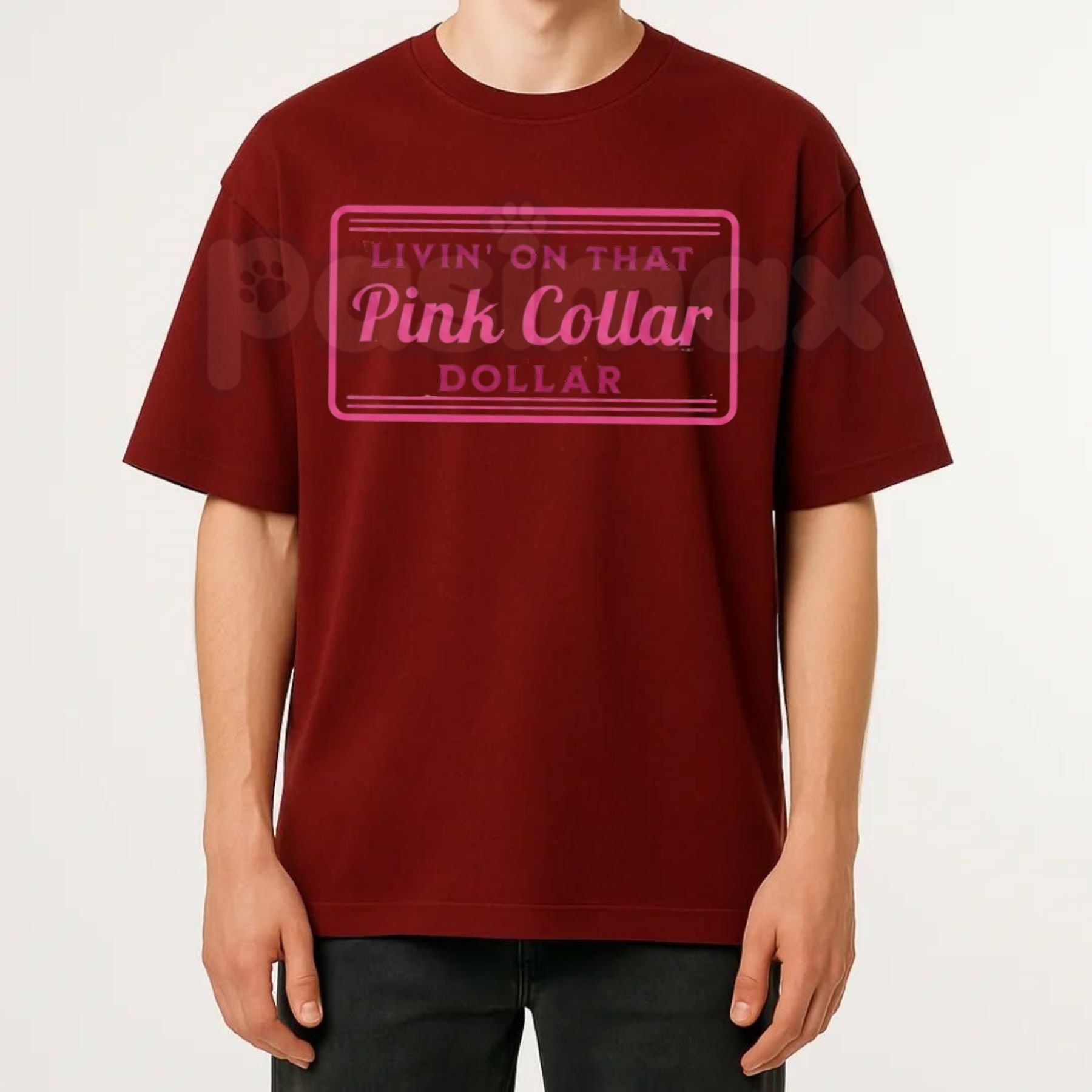 "Pink Collar Dollar" Western Graphic T-Shirt – Retro Marquee Sign Hot Pink Tee, Premium 100% Cotton Desert Rodeo Top, Soft Lived-In Heavyweight Cowgirl Hustle Shirt, Made in USA