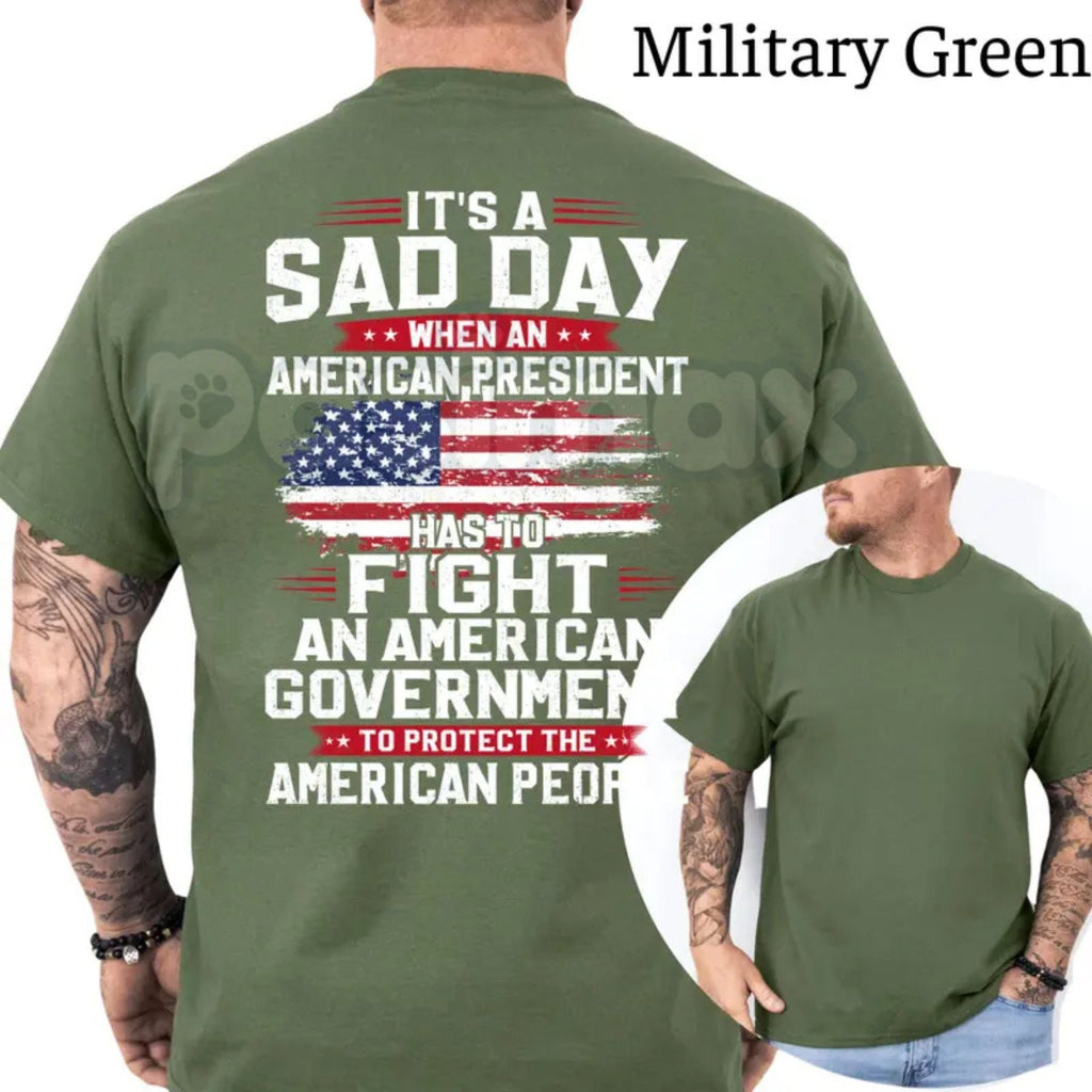 President Fight To Protect The American People T-Shirt – Conservative Political Graphics Tee, Funny Patriotic Men's Apparel