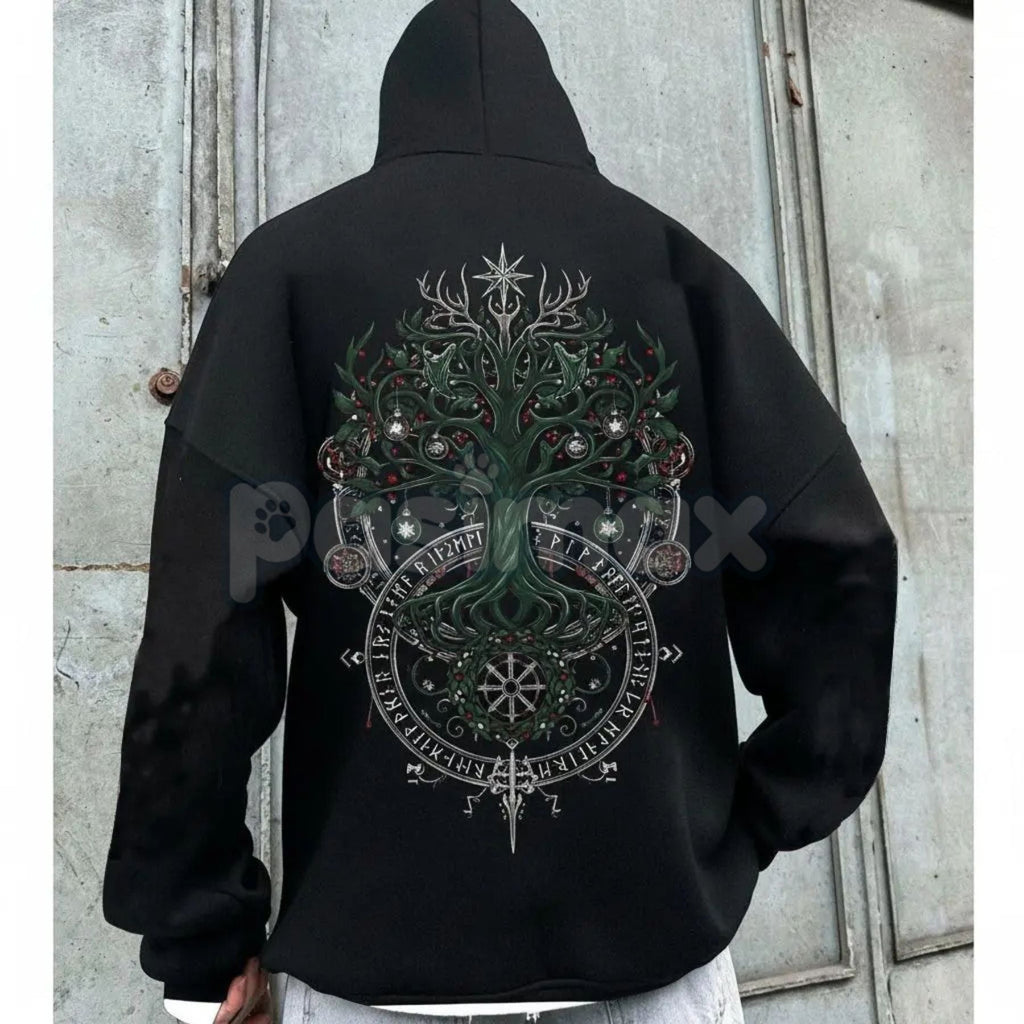 Pasimax Viking Destiny Nordic Gods Hoodie – Norse Mythology Graphic Pullover, Ancient Lore & Spiritual Streetwear, Unisex — l