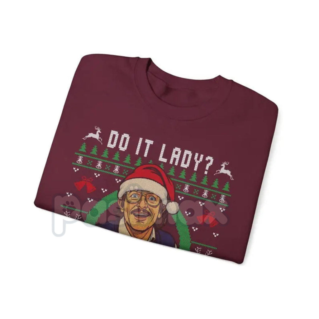 Pasimax Funny "Chit I Do It" Lady Ugly Christmas Sweater | Merry Chit-mas Xmas Sweatshirt | Cheeky Holiday Shirt — detail clo