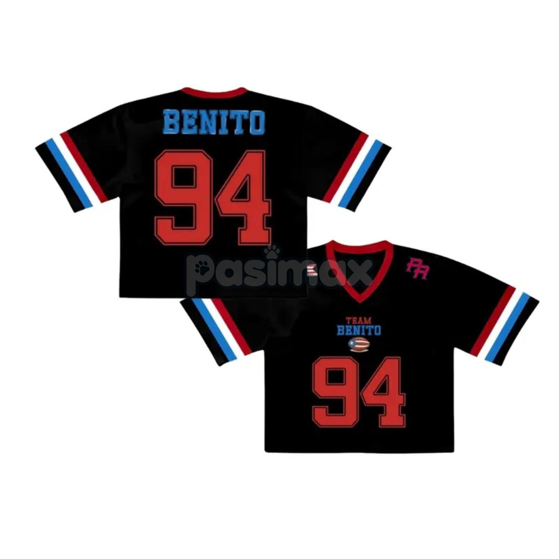 Pasimax Team Benito Puerto Rico Crop Top Football Jersey — lifestyle context