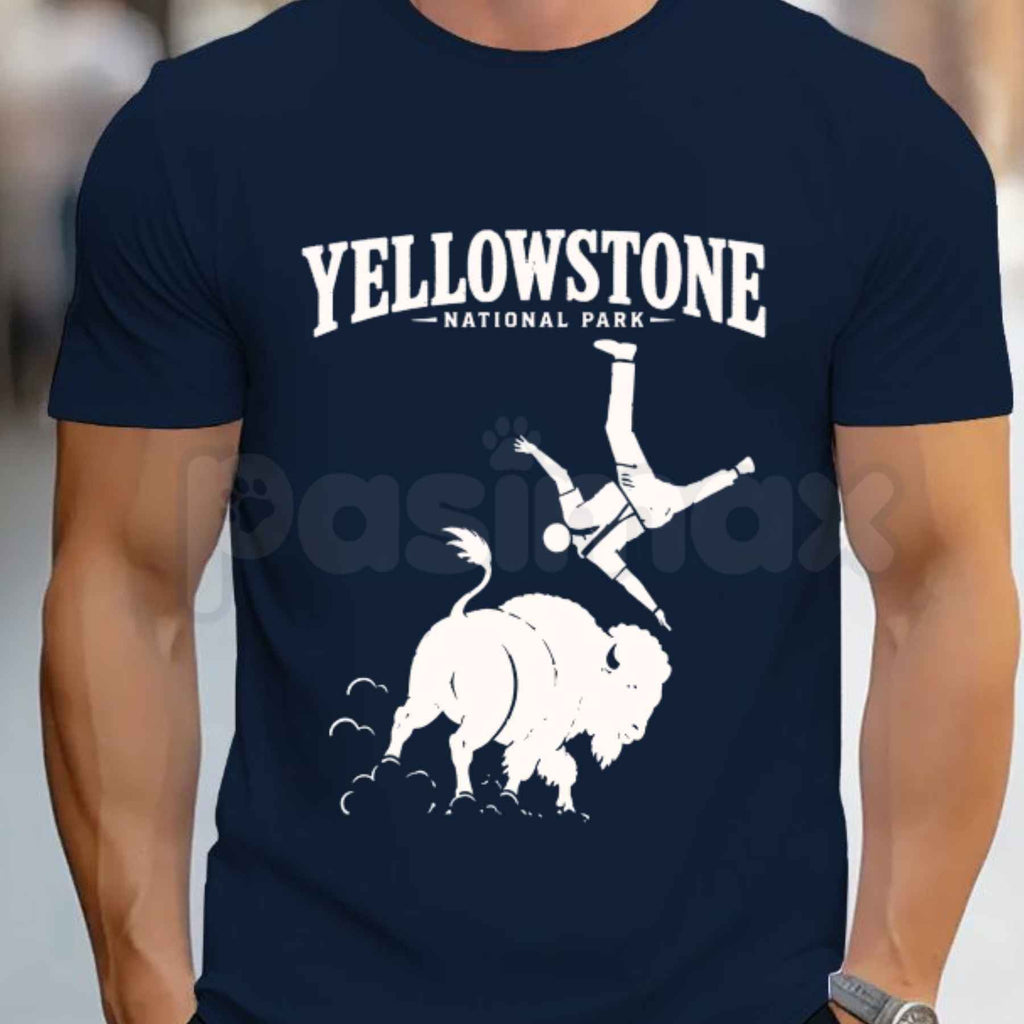 Yellowstone National Park Meme Shirt – Dont Pet The Fluffy Cow Graphic Tee, Funny Bison Warning Signs Unisex Cotton Outdoorsy Shirt