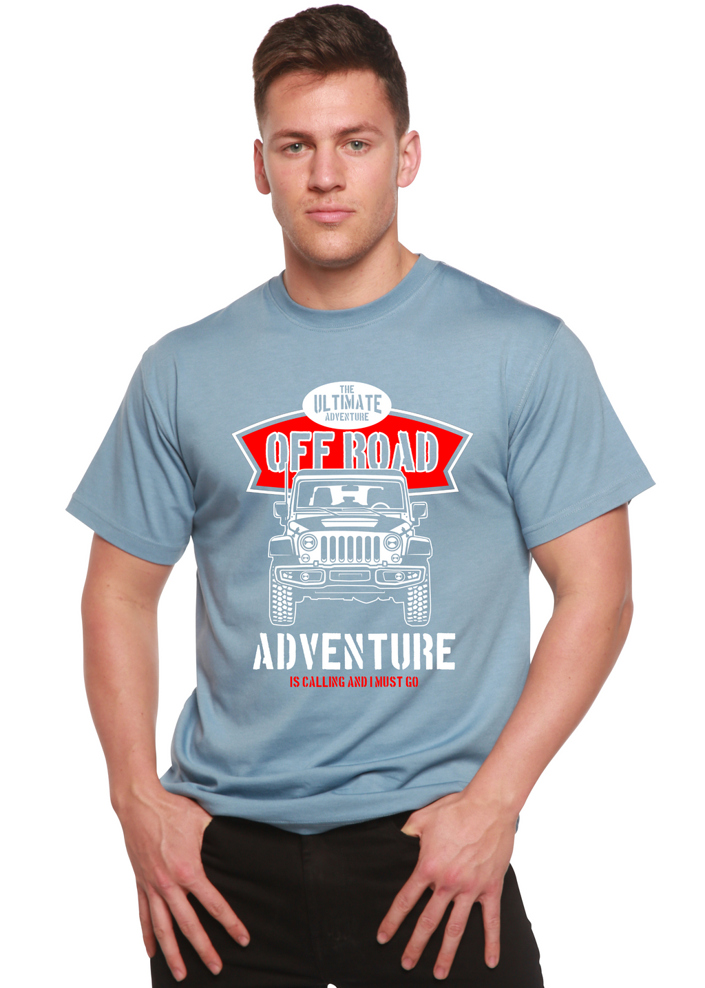Spun Bamboo Off Road Spun Bamboo® Men's Bamboo Viscose/Organic Cotton Short Sleeve Graphic T-Shirt — back view