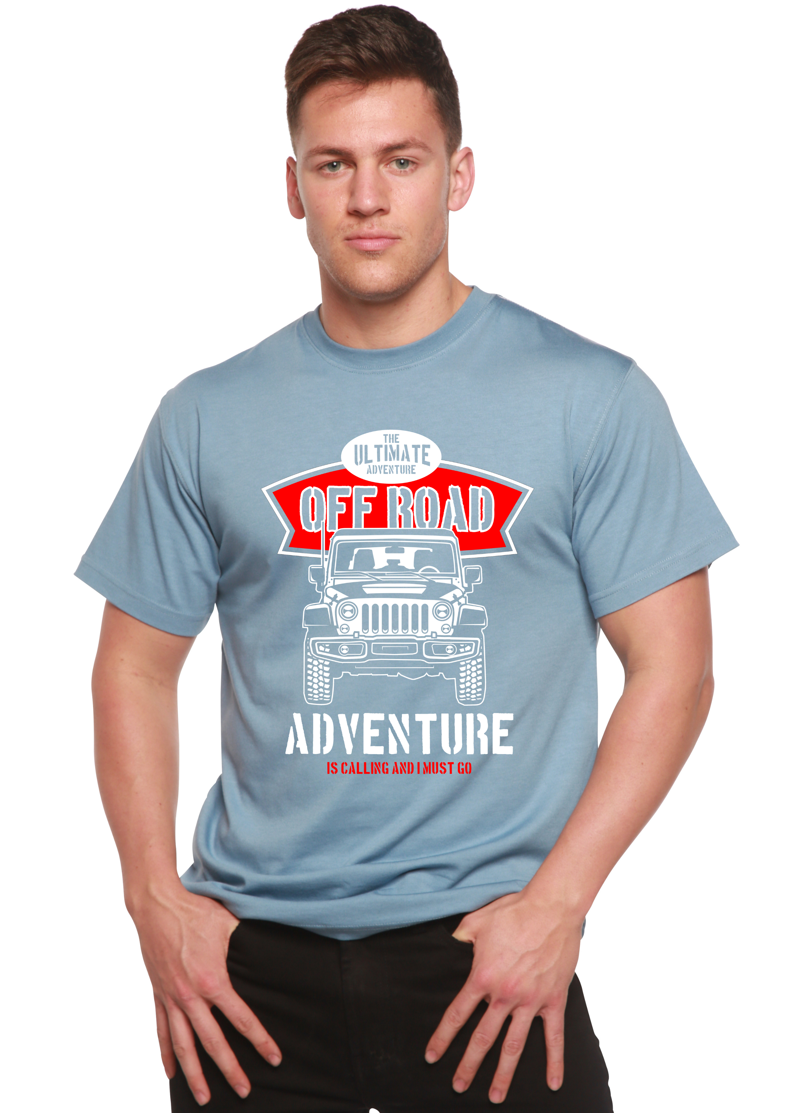 Spun Bamboo Off Road Spun Bamboo® Men's Bamboo Viscose/Organic Cotton Short Sleeve Graphic T-Shirt — back view