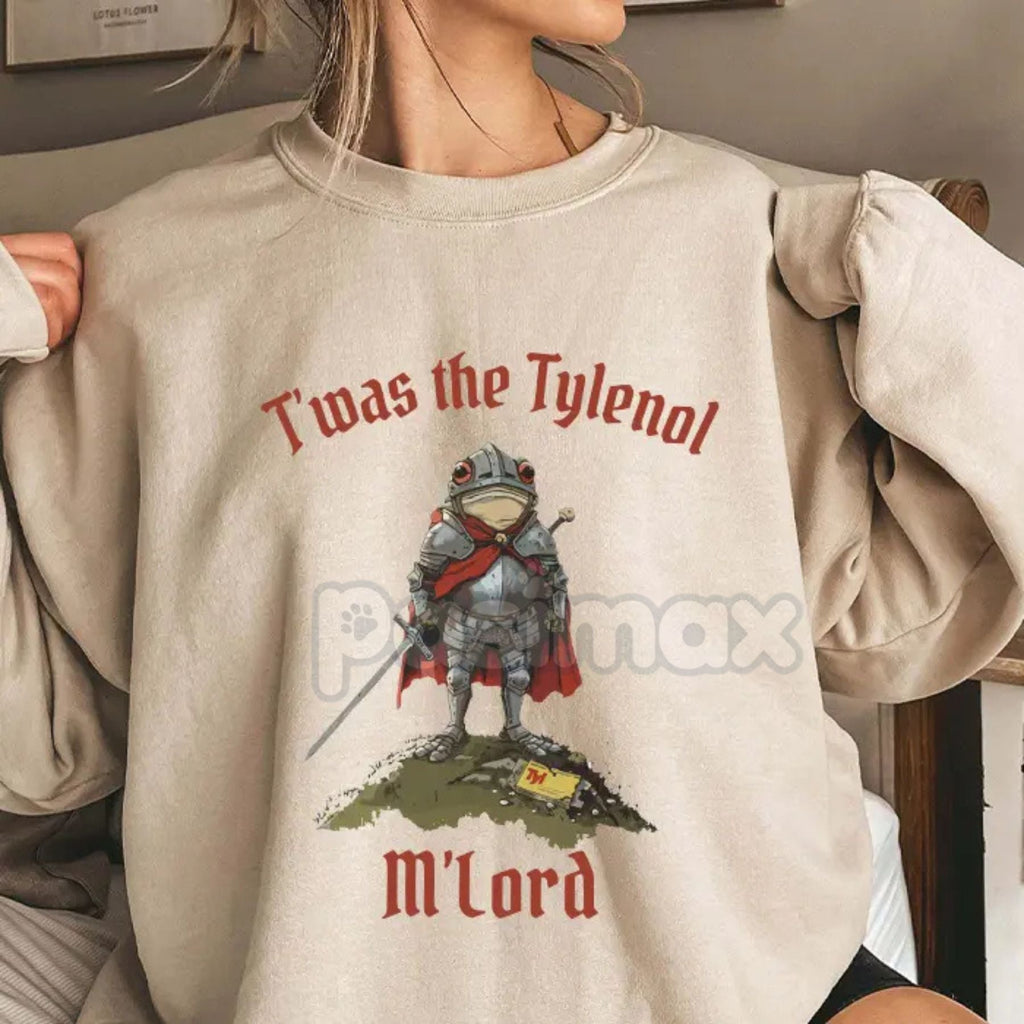 Pasimax "Twas the Tylenol M'Lord" Funny Meme T-Shirt – Anti-RFK Jr. Pro-Science Liberal Frog Tee — lifestyle context