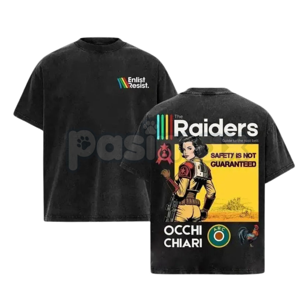 Pasimax ARC Raiders Double Sided Washed T-Shirt – Vintage Shooter Game Graphic Tee, Heavy Cotton — lifestyle context