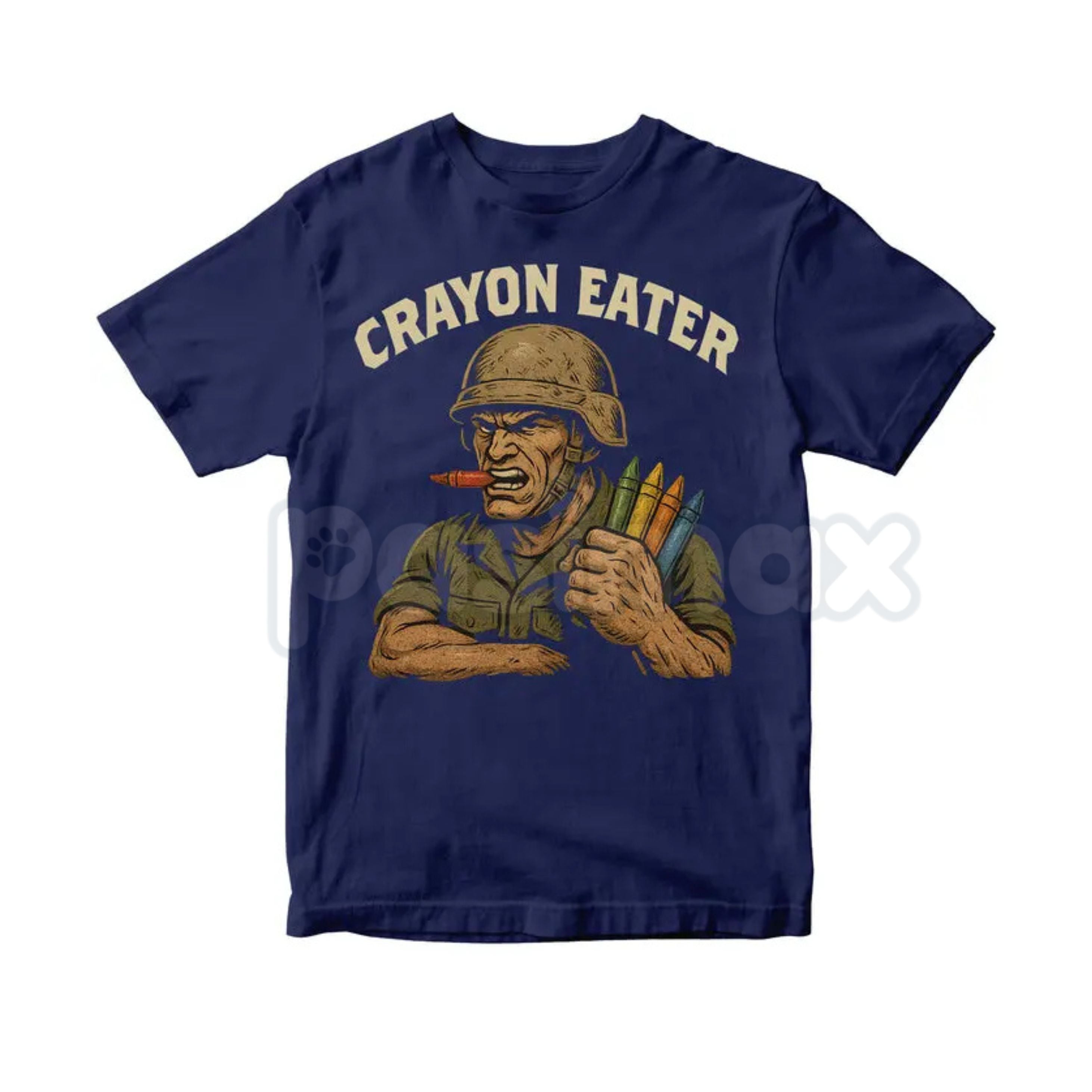 Pasimax "Crayon Eater" Funny Military T-Shirt - USMC Dark Humor Sarcastic Marine Tee, Premium 100% Cotton Veteran Humor Shirt