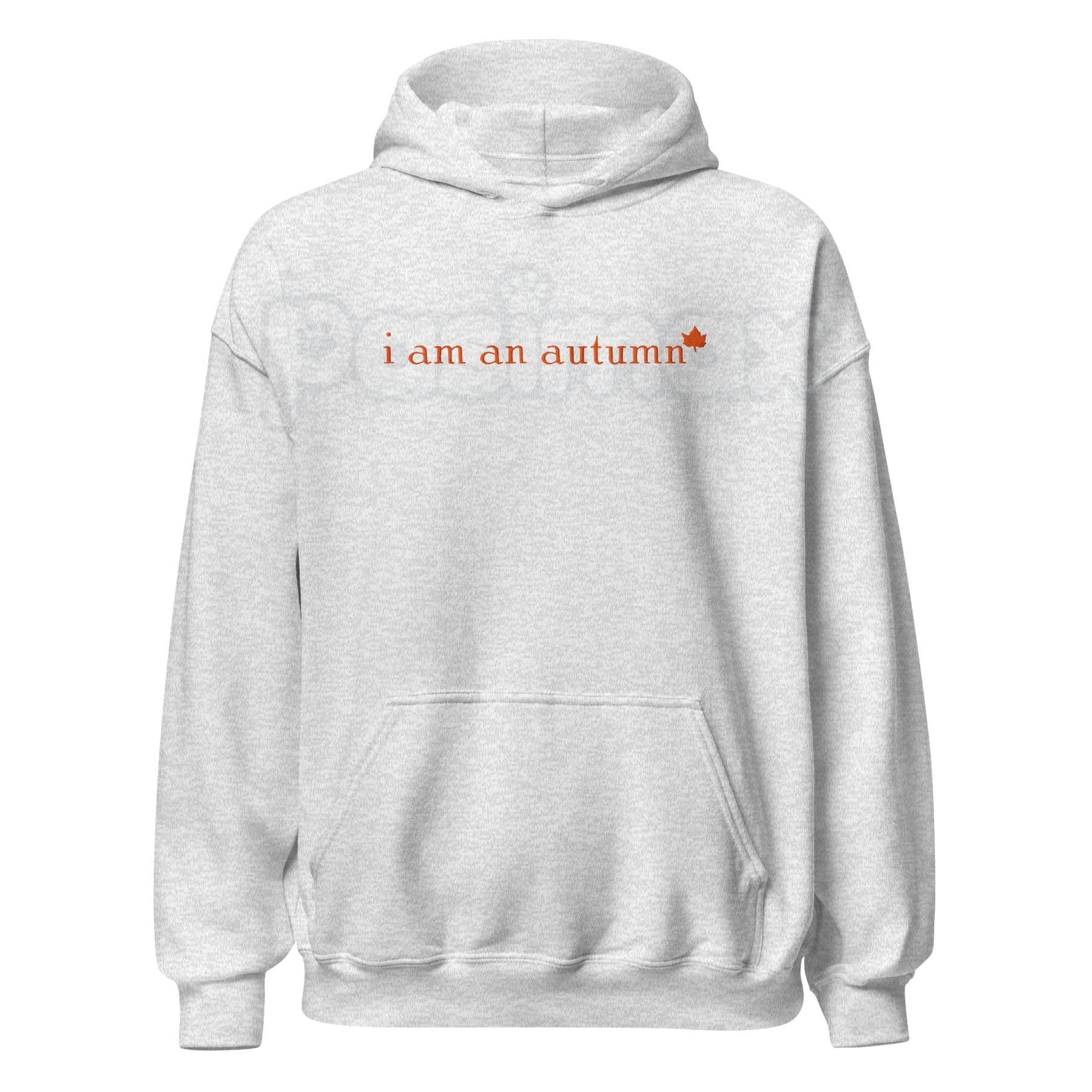 Pasimax "I Am An Autumn" Embroidered Unisex Hoodie — lifestyle context