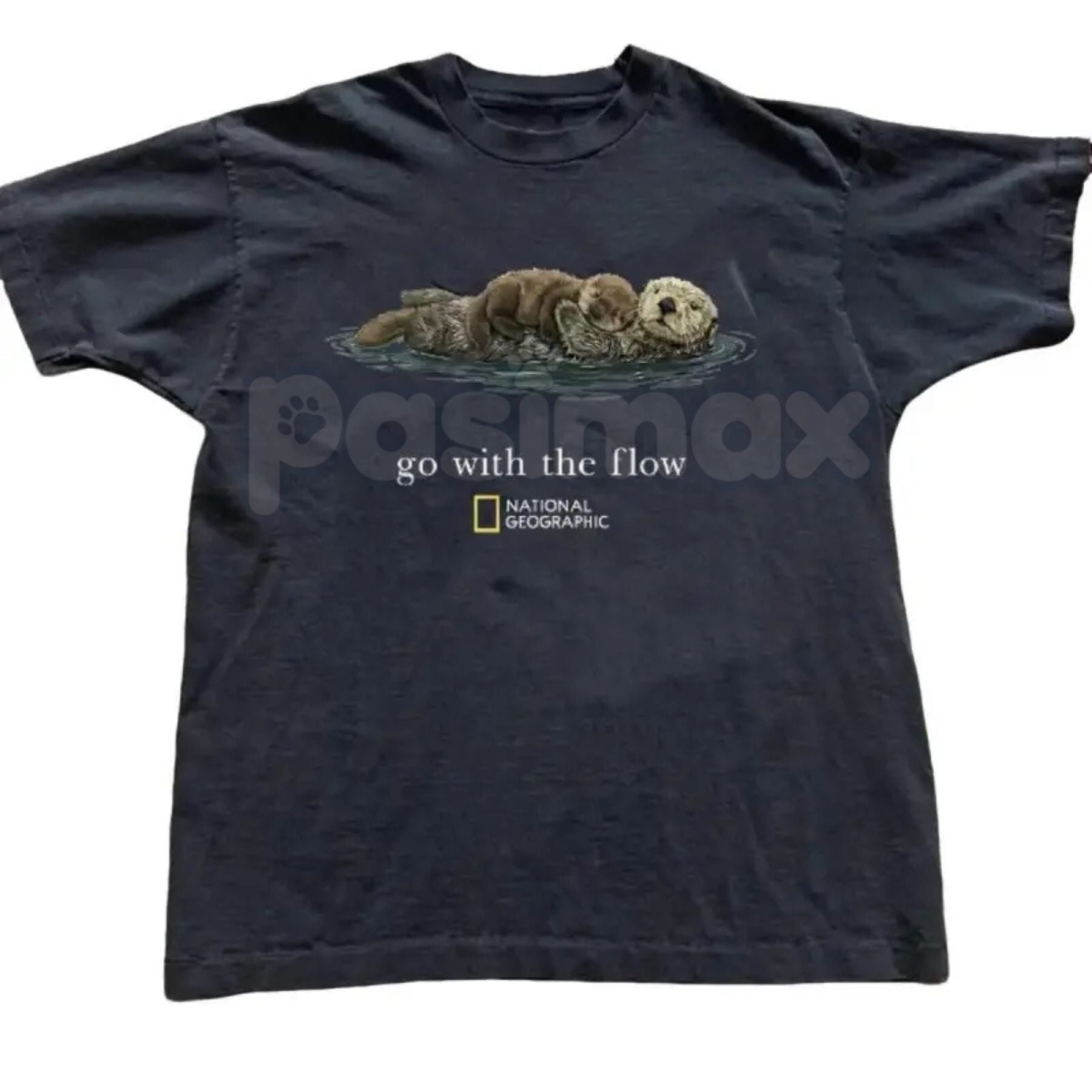 Pasimax National Geographic "Go with the Flow" T-Shirt - Official Style Nature Exploration Graphic Tee, Premium 100% Cotton A