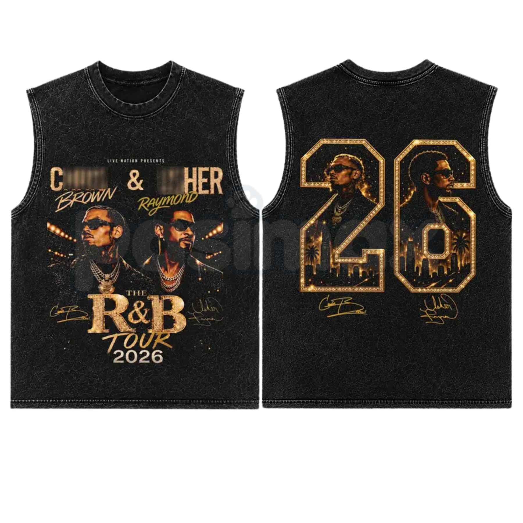 Raymond & Brown The R&B Tour 2026 V36 T-Shirt & Tank Top – Premium Acid Washed Concert Graphic Apparel, Vintage Tour Lightweight Cotton Merch