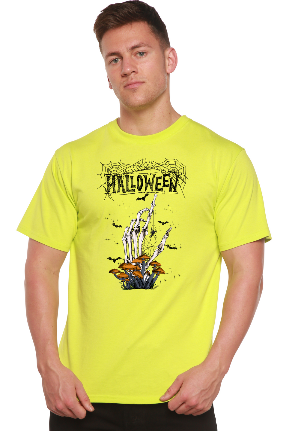 Spun Bamboo Halloween Men's Bamboo Viscose/Organic Cotton Short Sleeve Graphic T-Shirt — back view