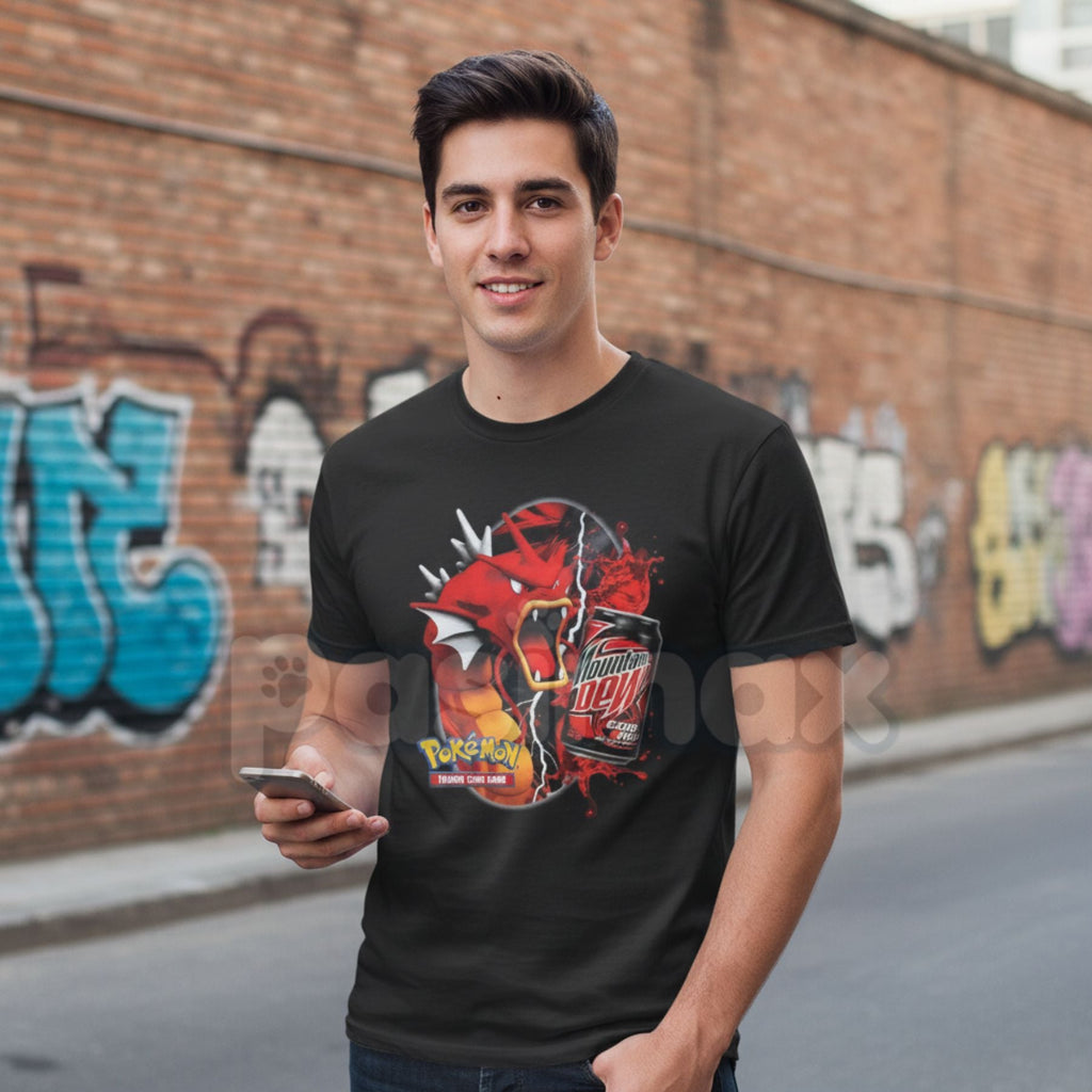 Pasimax "Code Red" Legendary Gyarados T-Shirt - Retro Shiny Sea Serpent Graphic Tee, Premium 100% Cotton Lake of Rage Inspire