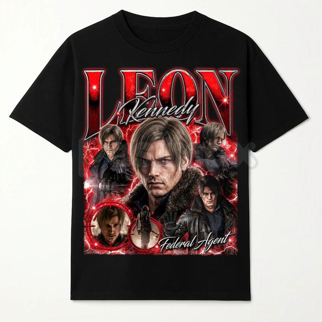 Pasimax Leon S. Kennedy "Requiem" Bootleg T-Shirt - 2026 Resident Evil Character Graphic Tee, Premium 100% Cotton Survival Ho