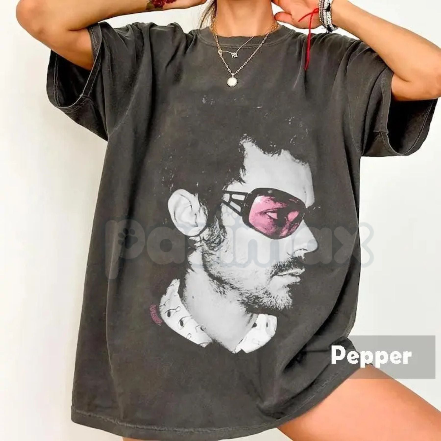 Pasimax Comfort Colors® Harry Disco Ball & Kiss T-Shirt – Retro Music Fan Graphic Tee, Vintage "Big Face" Style Concert Shirt