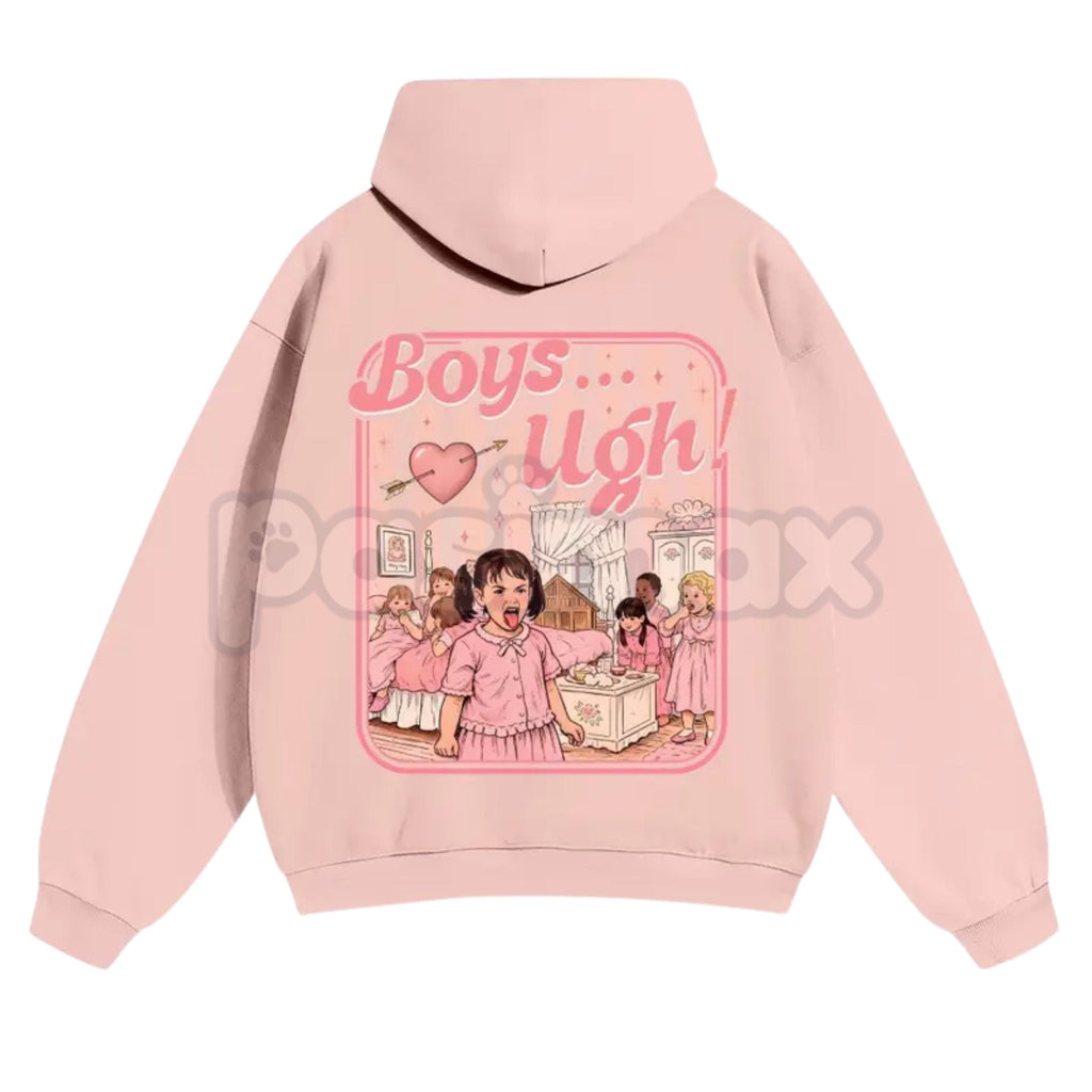 Pasimax Unisex “Boys...Ugh!” 90s Movie Quote Hoodie – Funny Valentine's Streetwear Pullover, Retro Y2K Aesthetic Graphic Hood
