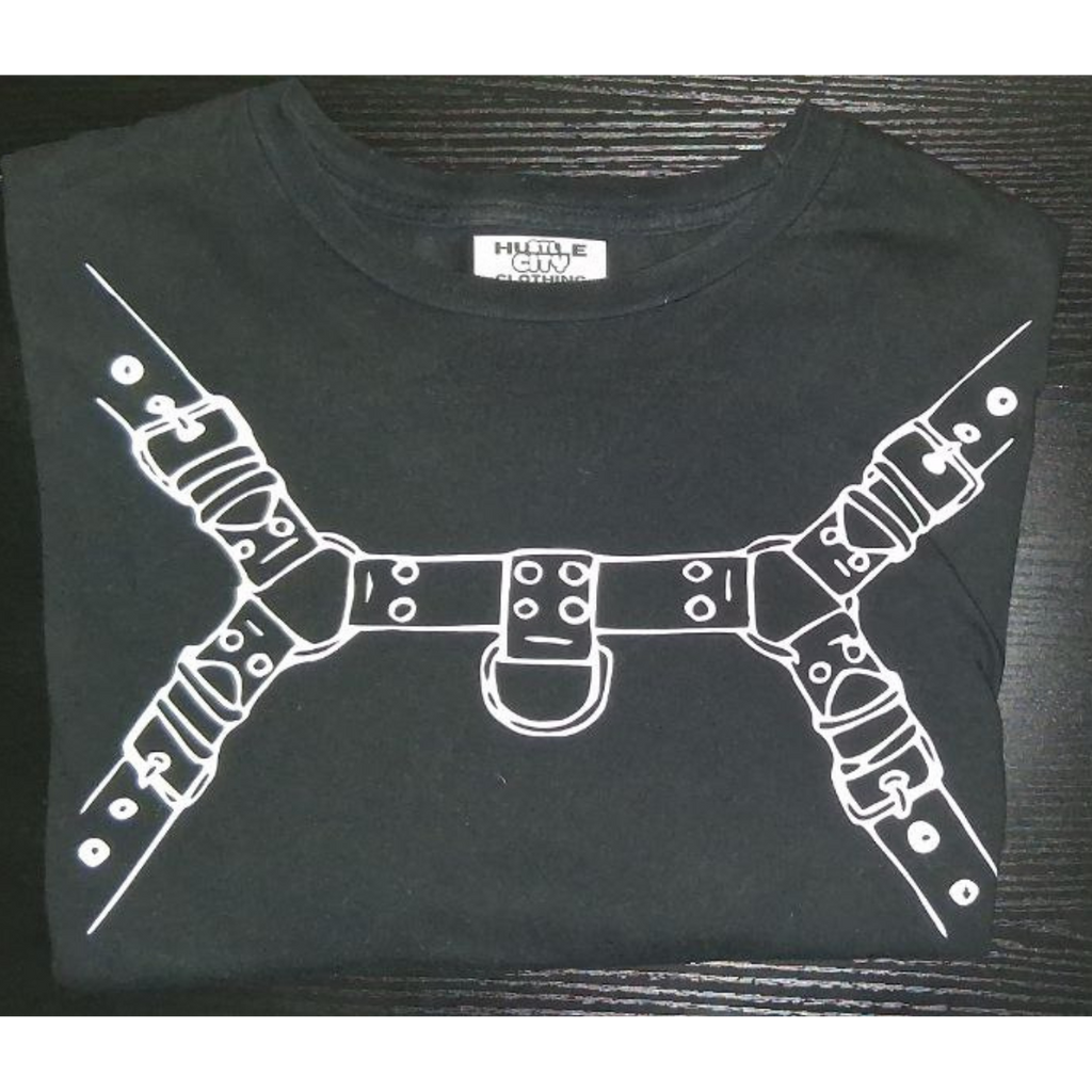 Hustle City Clothing Harness Graphic T-Shirt — back view