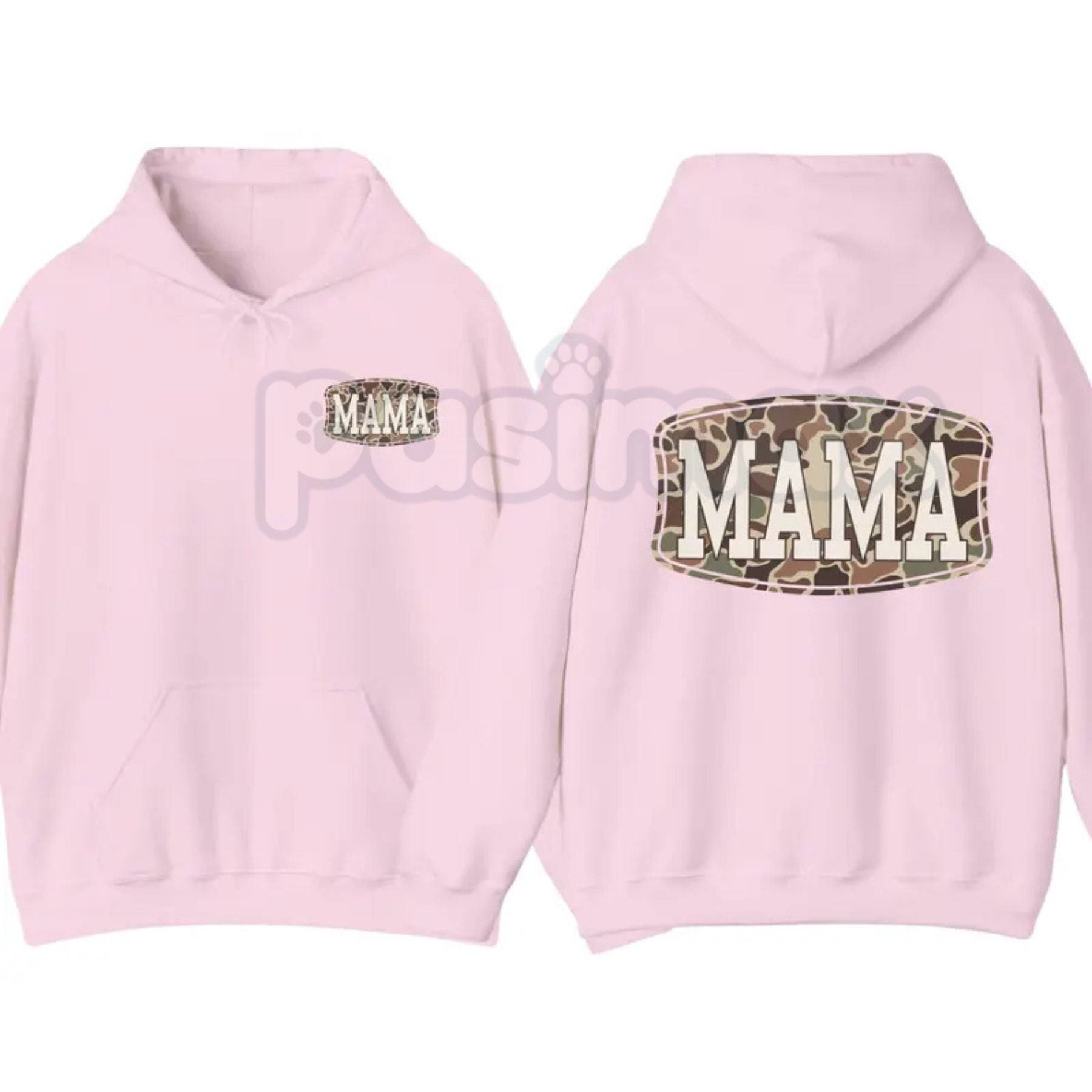 Pasimax Camo Mama 2-Sided Hoodie – Rugged Outdoor Mom Pullover, Hunting & Country Aesthetic Streetwear, Double-Sided Graphic 