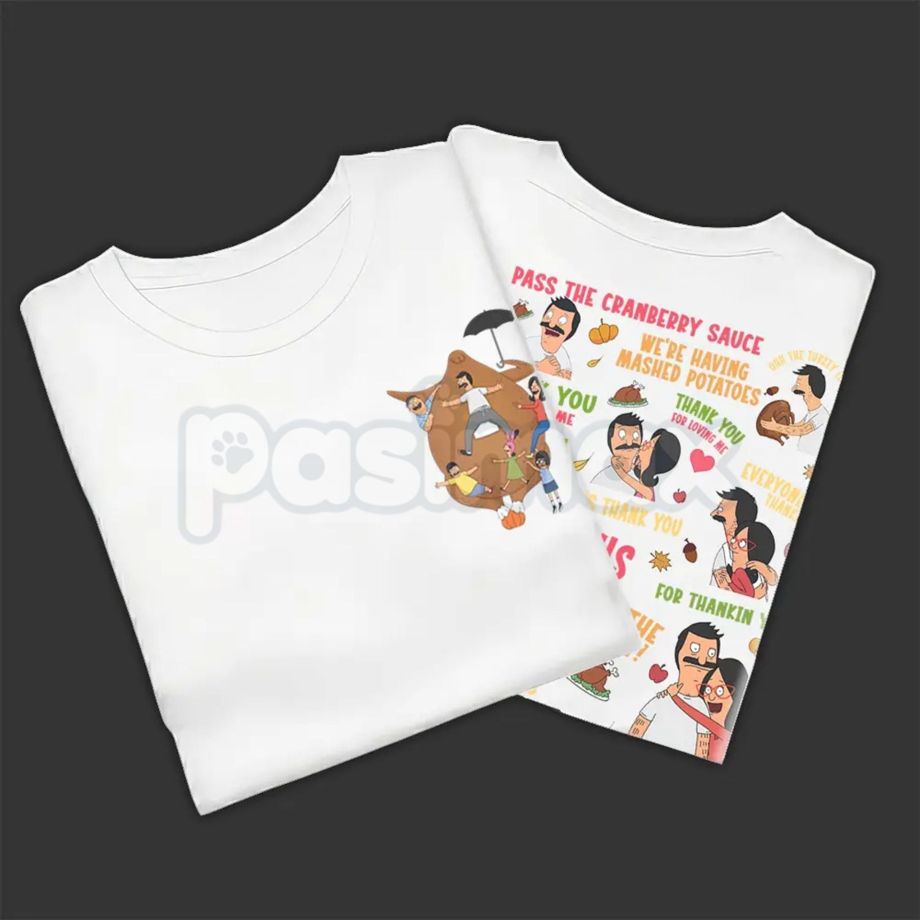 Pasimax Thanksgiving Song T-Shirt - Happy Thanksgiving Fashion Cotton Tee, Full Colors Full Sizes, Unisex Holiday Apparel — l