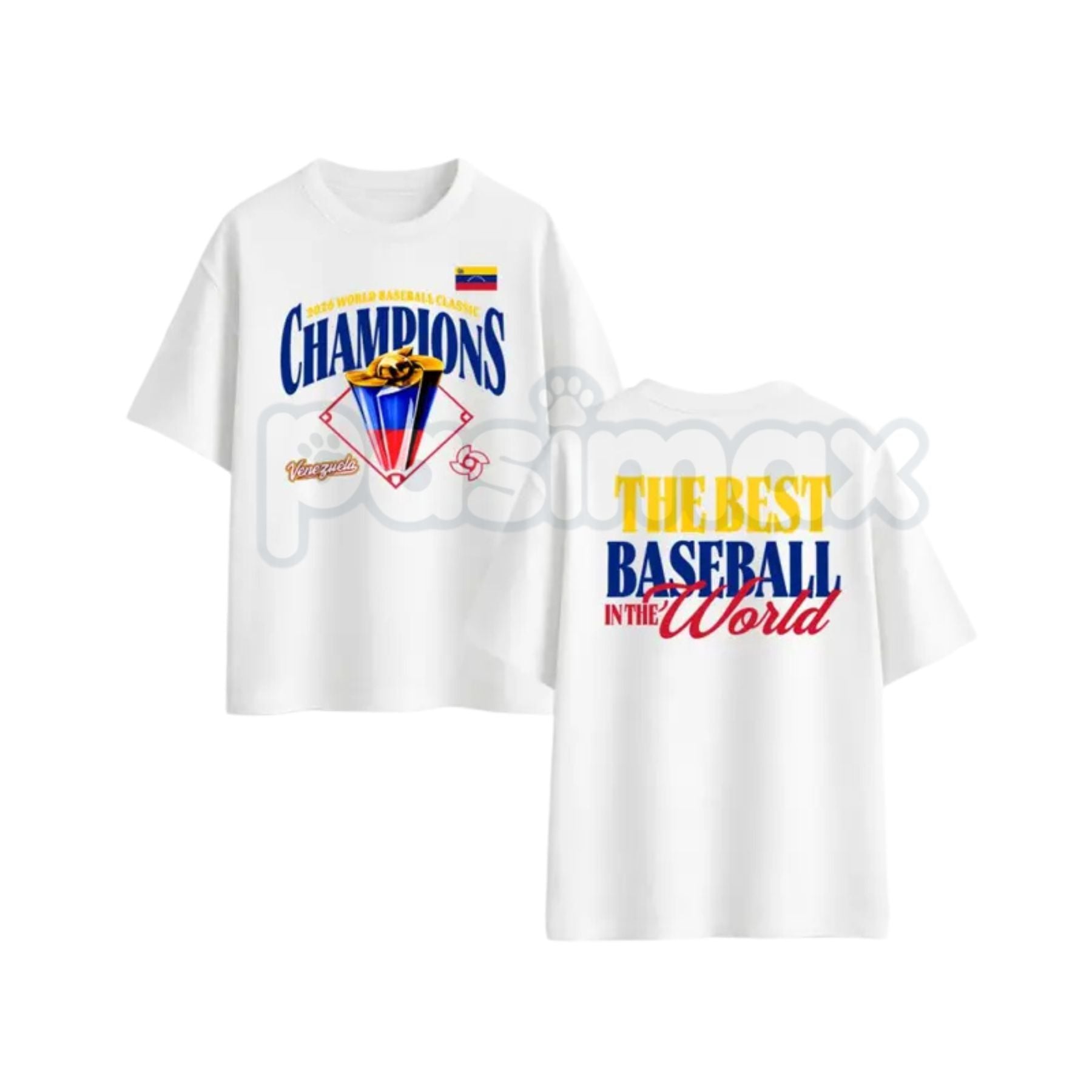 Pasimax Venezuela "2026 Baseball Champions" T-Shirt — lifestyle context