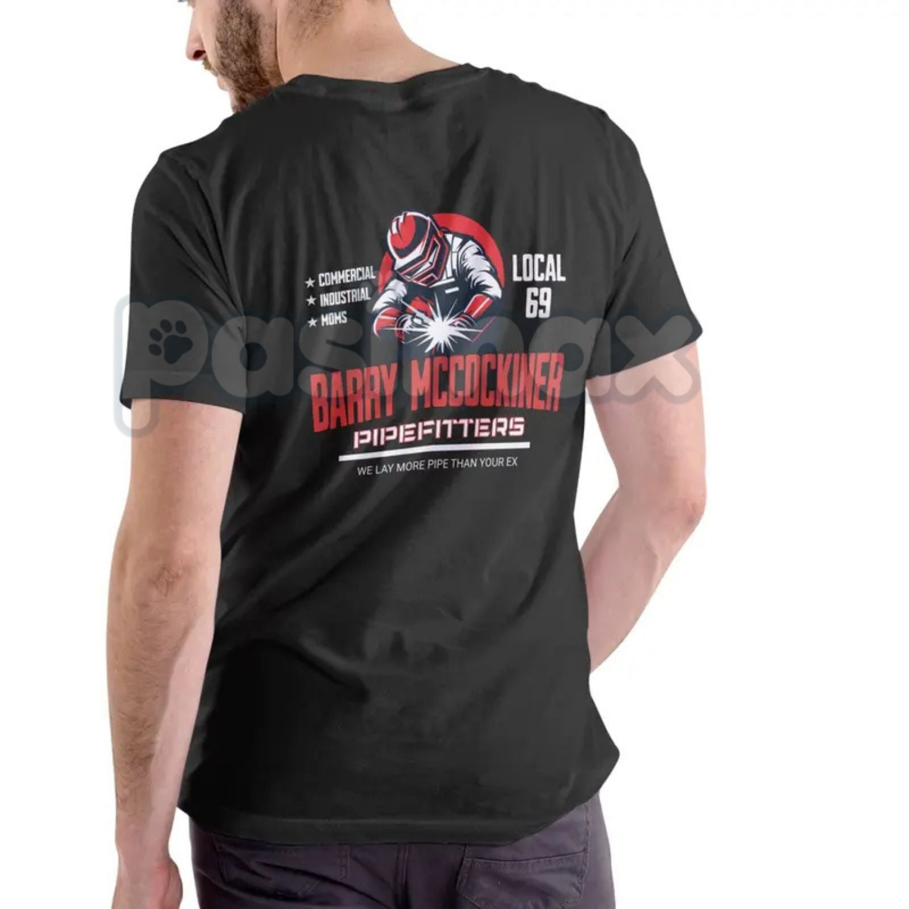 Pasimax BARRY MCCOCKINER PIPEFITTERS LOCAL 69 Funny T Shirt - Crude Union Joke Apparel, Pipefitter Humor Tee, Adult Tradesman