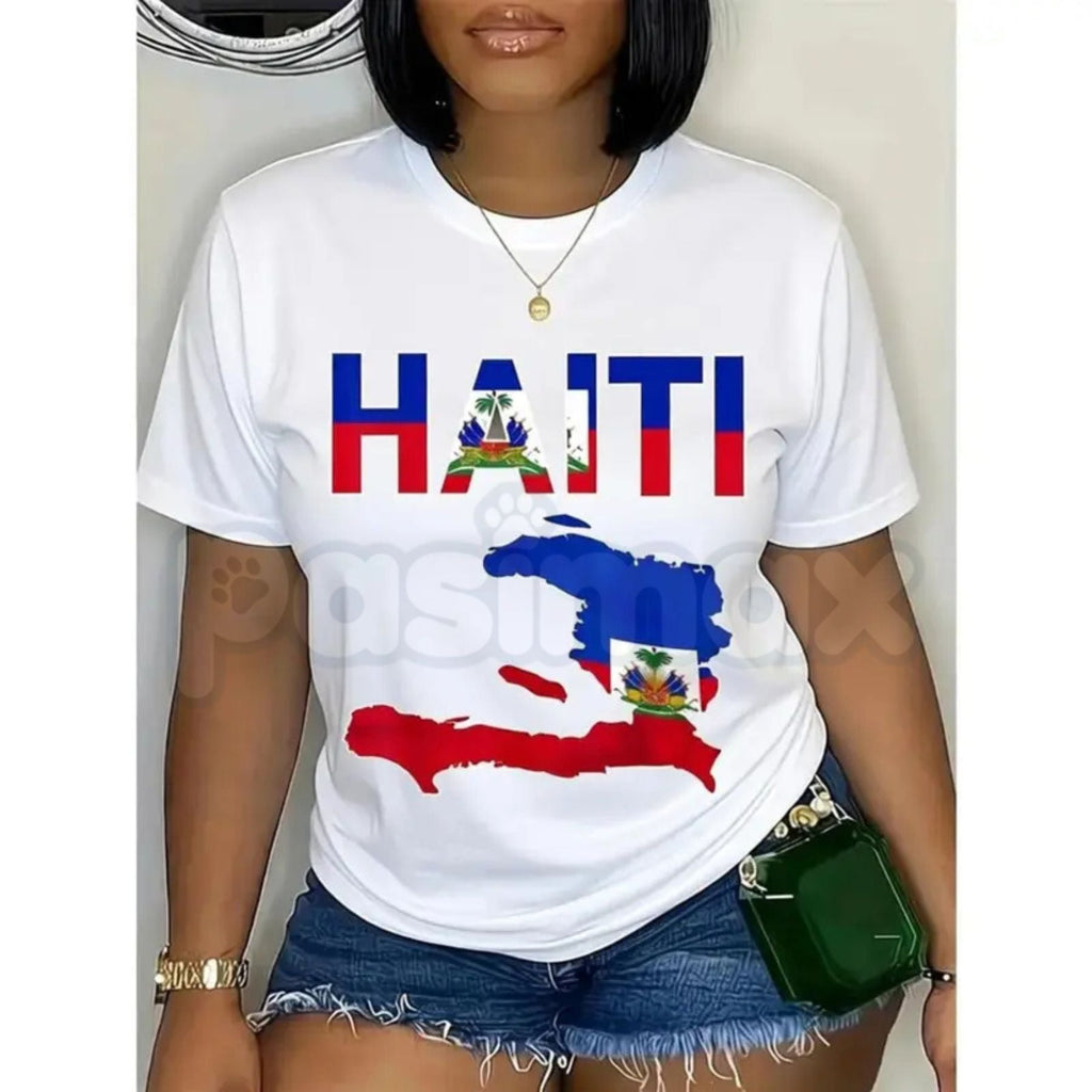 Happy Haitian Flag Day T-Shirt – Cool Haiti Flag Map Graphic Tee, Premium 100% Cotton Haitian Pride Top, Soft Lived-In Heavyweight Ayiti Cherie Shirt, Made in USA