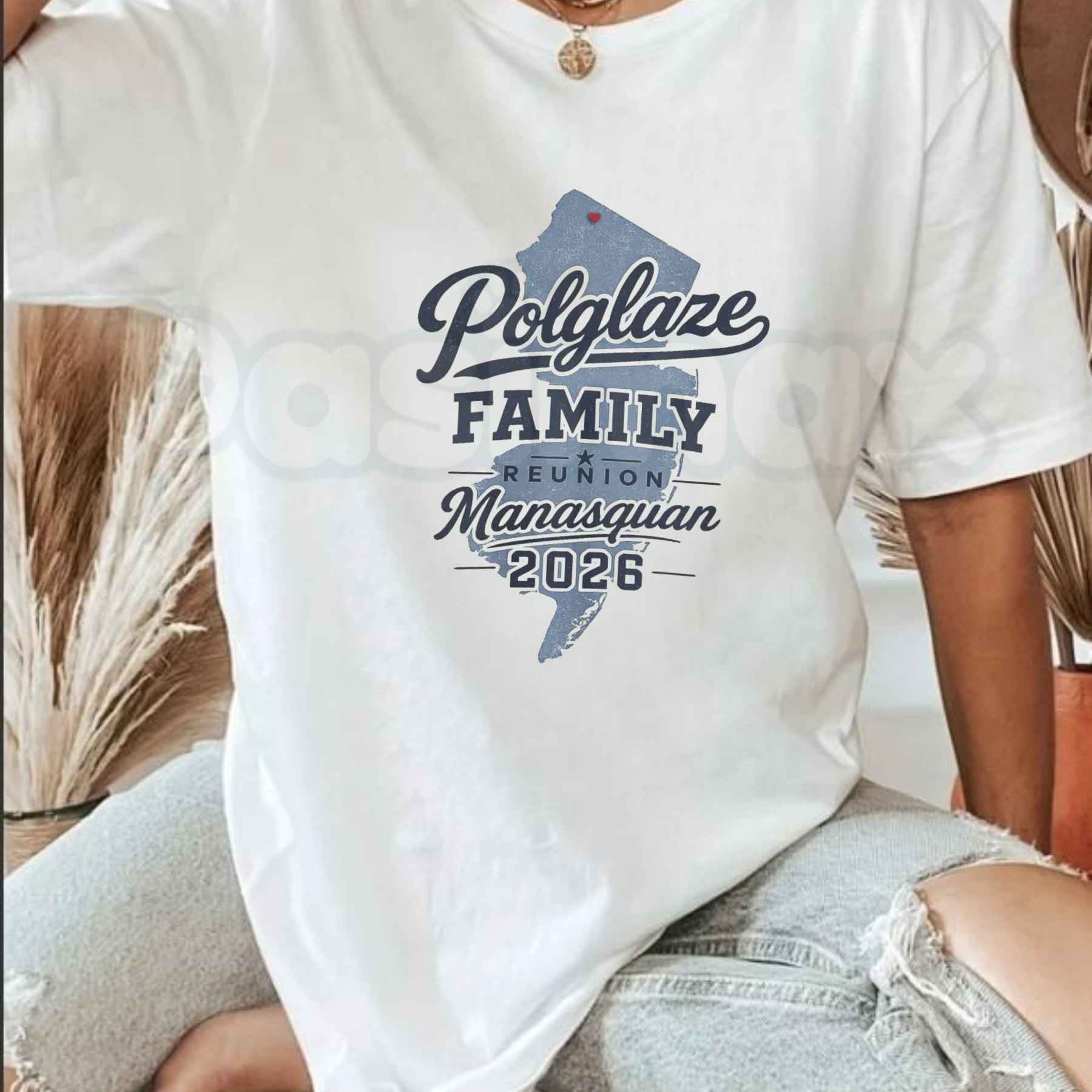 Polglaze Family Reunion Manasquan 2026 T-Shirt – Custom Beach Commemorative Graphic Tee, New Jersey Shore Family Vacation Unisex Cotton Shirt