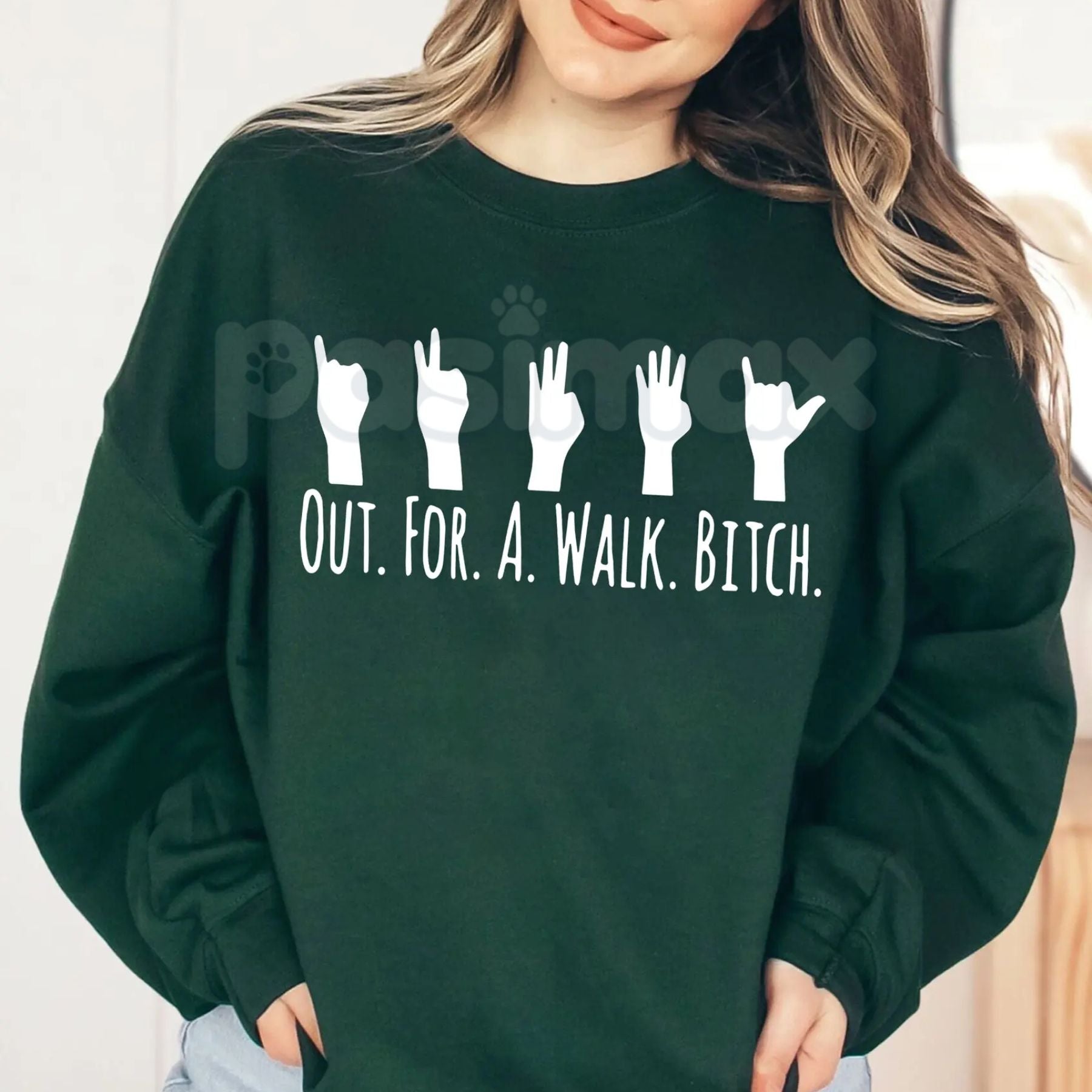 Pasimax Buffy The Vampire Slayer Sweatshirt | Out For A Walk Btch Spike Crewneck | Retro 90s TV Show Jumper | Sunnydale High 