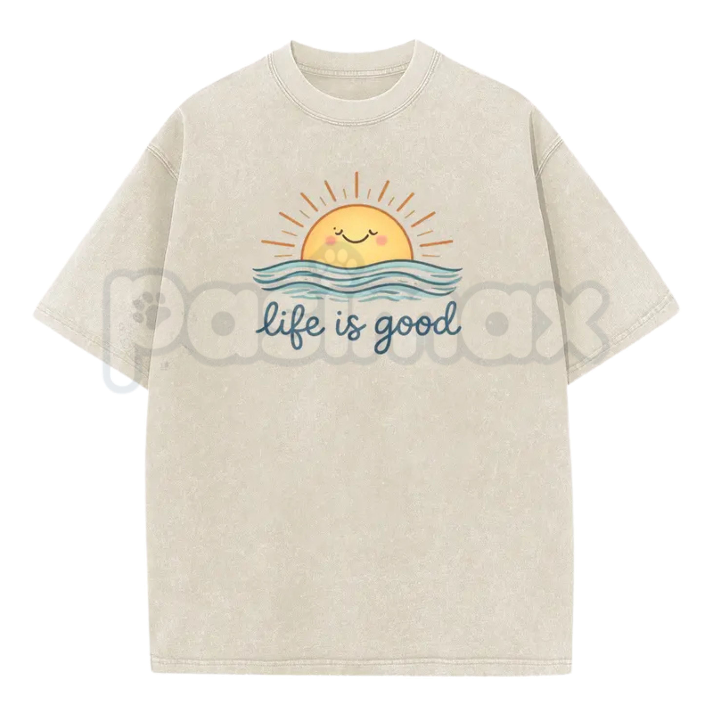 Life is Good Vintage Washed T-Shirt – Retro Crew Neck Graphic Tee, Positive Vibes Lightweight Cotton Top, Sincere Inspirational Streetwear