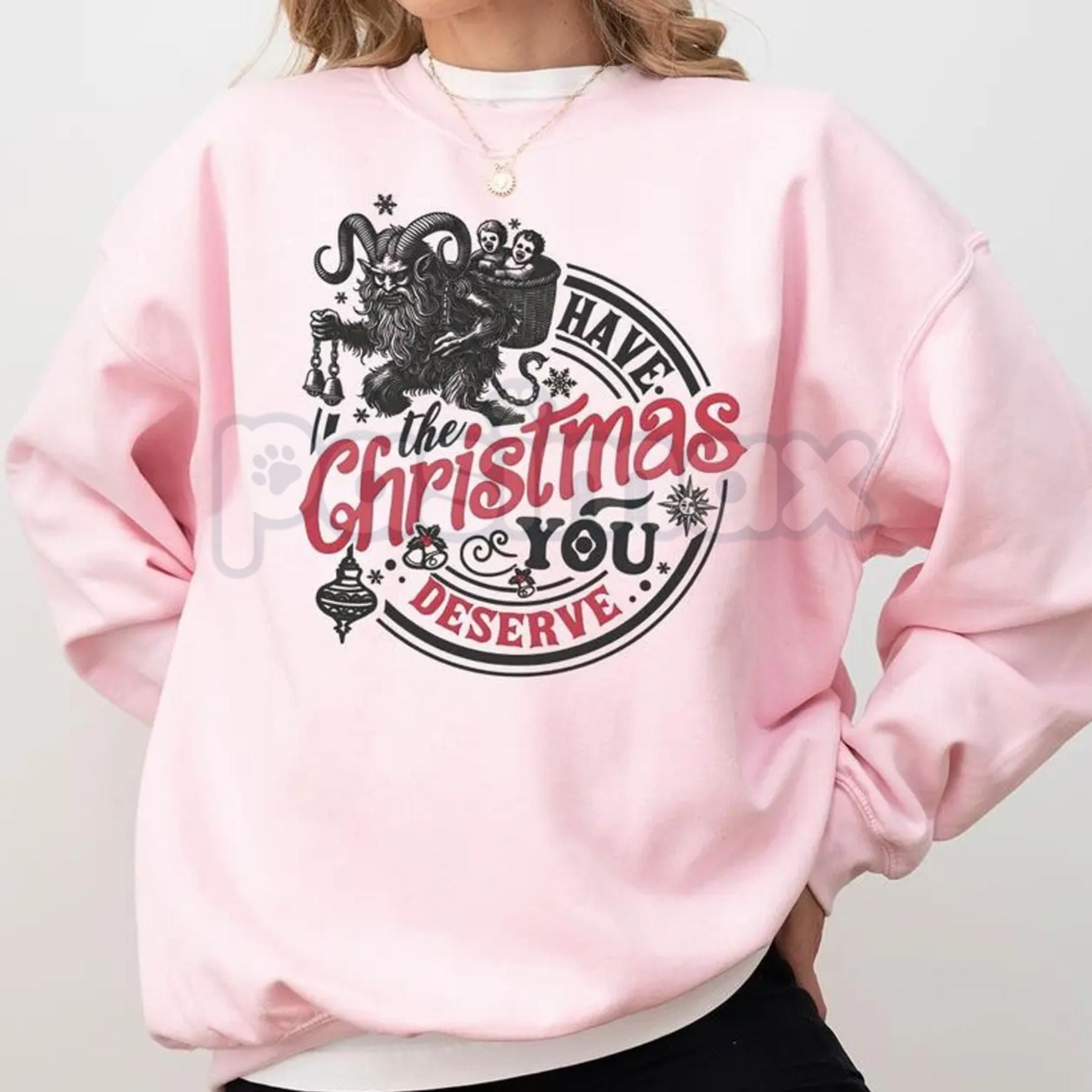 Pasimax Krampus Christmas Sweatshirt | Sarcastic Funny Krampusnacht Jumper | Spooky Gothic Holiday Crewneck | Alternative Xma