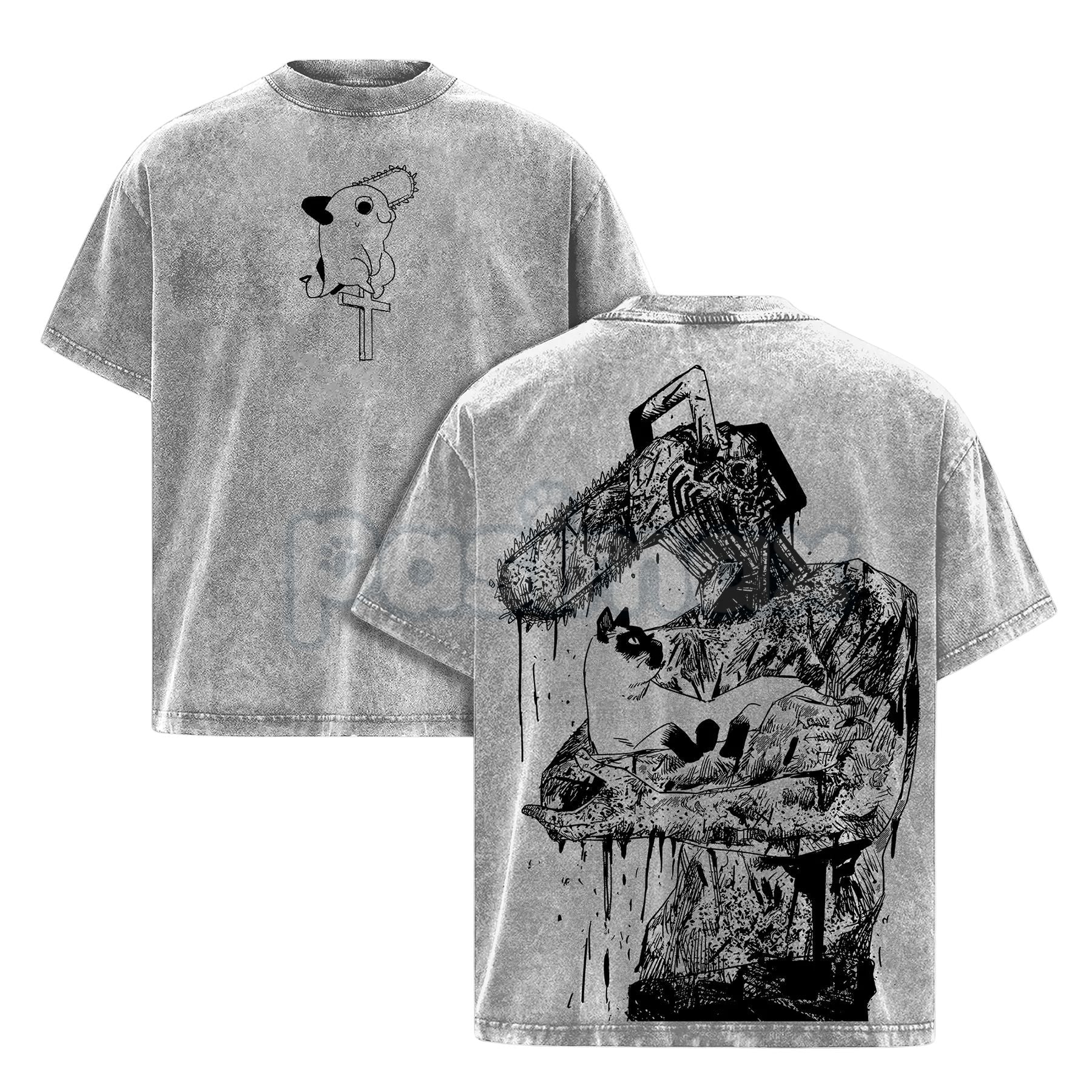 Pasimax Chainsaw Man Denji T-Shirt – Vintage Washed Oversized Heavy Cotton Tee, Anime Streetwear — lifestyle context