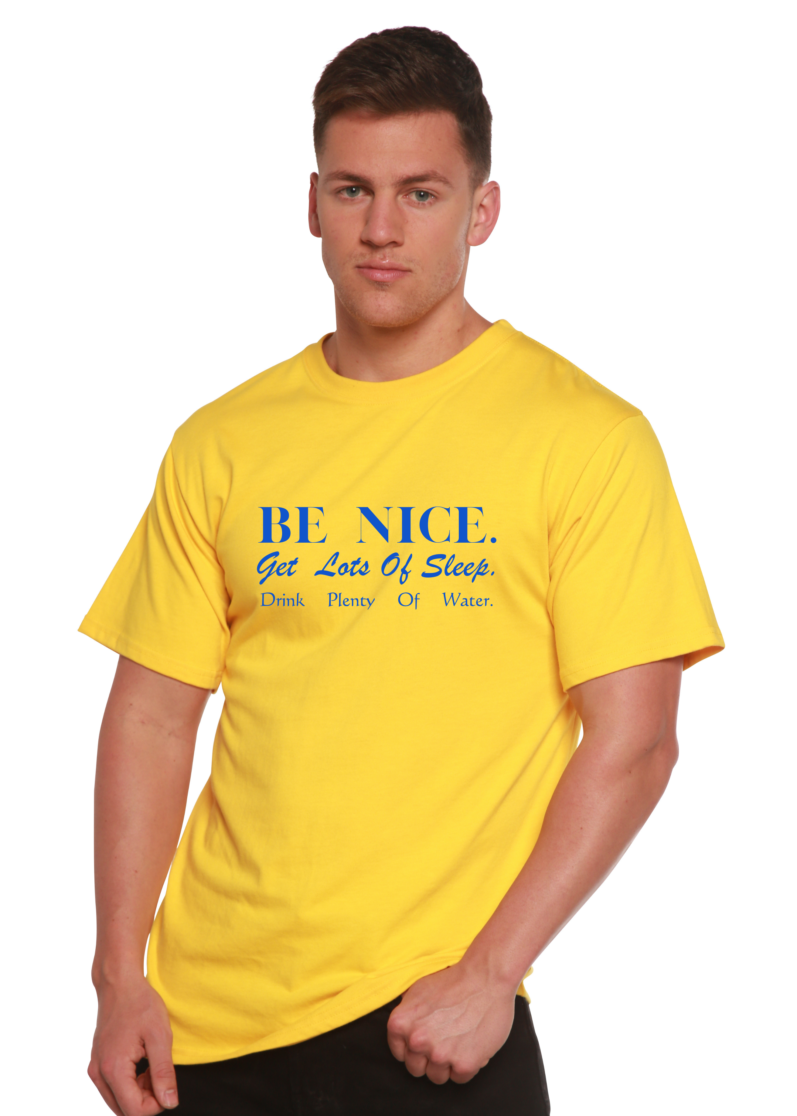 Spun Bamboo Be Nice Men's Bamboo Viscose/Organic Cotton Short Sleeve Graphic T-Shirt — back view