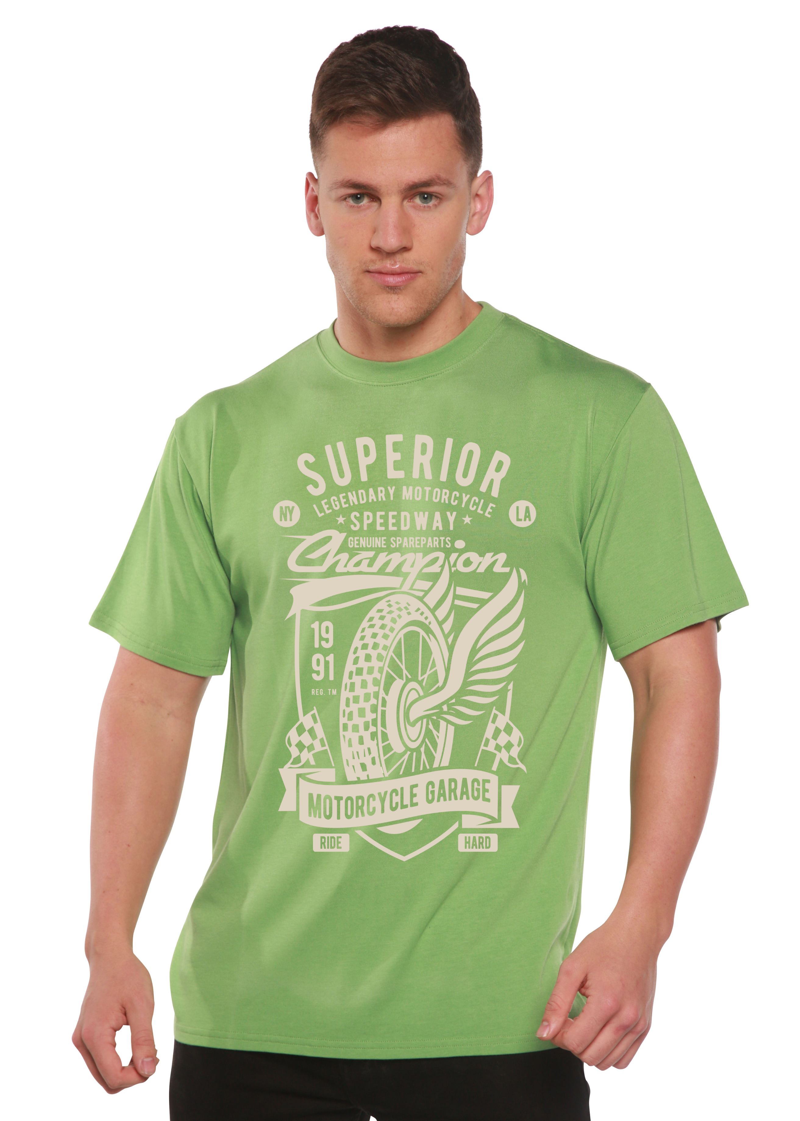 Spun Bamboo Superior Motorcycle Spun Bamboo® Men's Bamboo Viscose/Organic Cotton Short Sleeve Graphic T-Shirt — alternative a