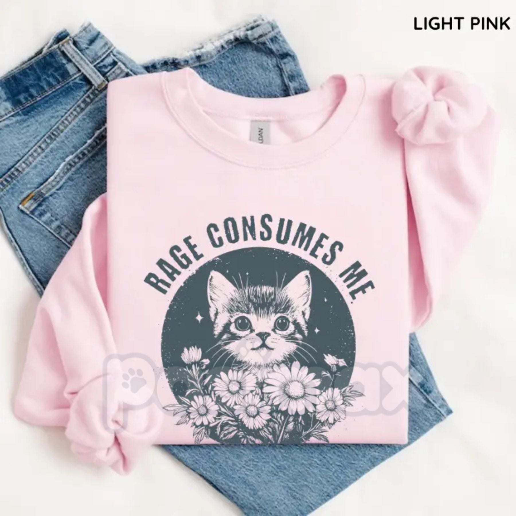 Pasimax Rage Consumes Me Sweatshirt | Dark Aesthetic Goth Crewneck | Grungy Alt Streetwear Jumper | Edgy Metal Style Graphic 