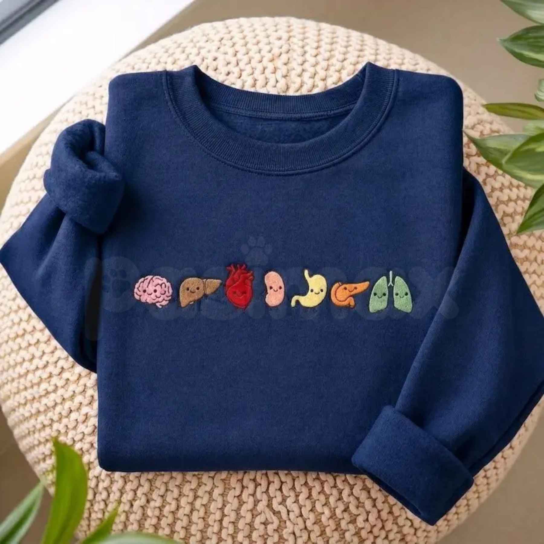 Cute Organ Friends Embroidered Sweatshirt – Funny Anatomy Gift for Nurses & Students