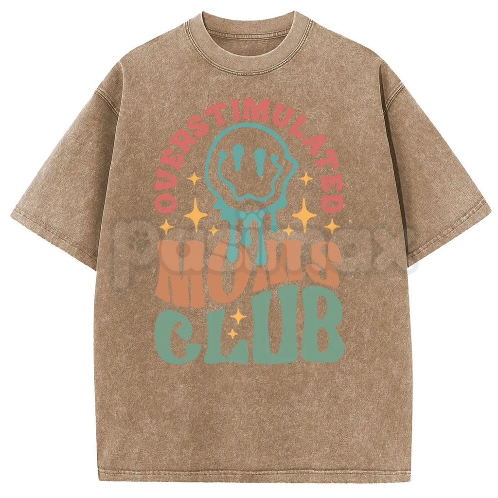 Pasimax Holafish Oversize Acid Wash Vintage “MOM’S Club” T-Shirt – Retro Aesthetic Graphic Streetwear — lifestyle context