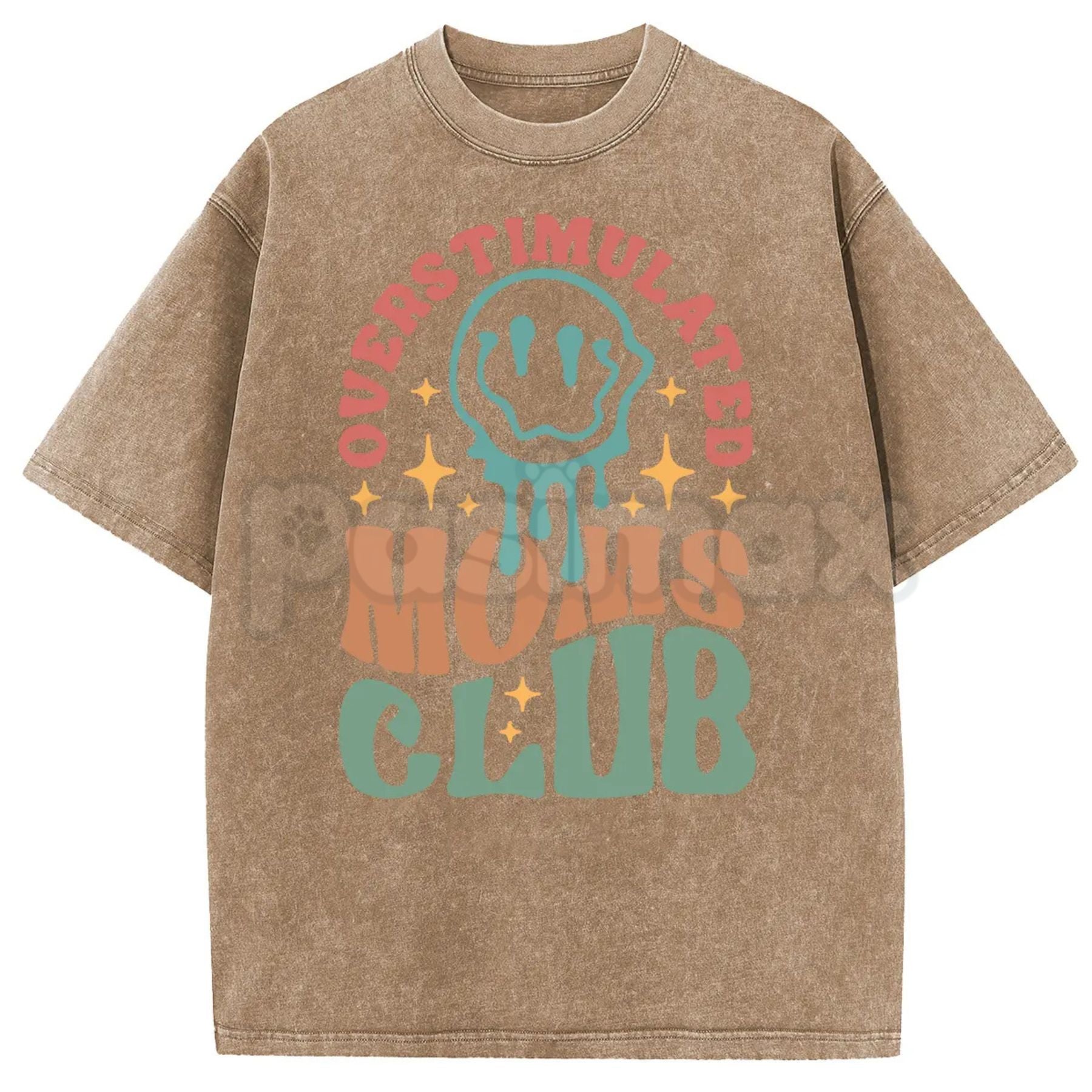 Pasimax Holafish Oversize Acid Wash Vintage “MOM’S Club” T-Shirt – Retro Aesthetic Graphic Streetwear — lifestyle context