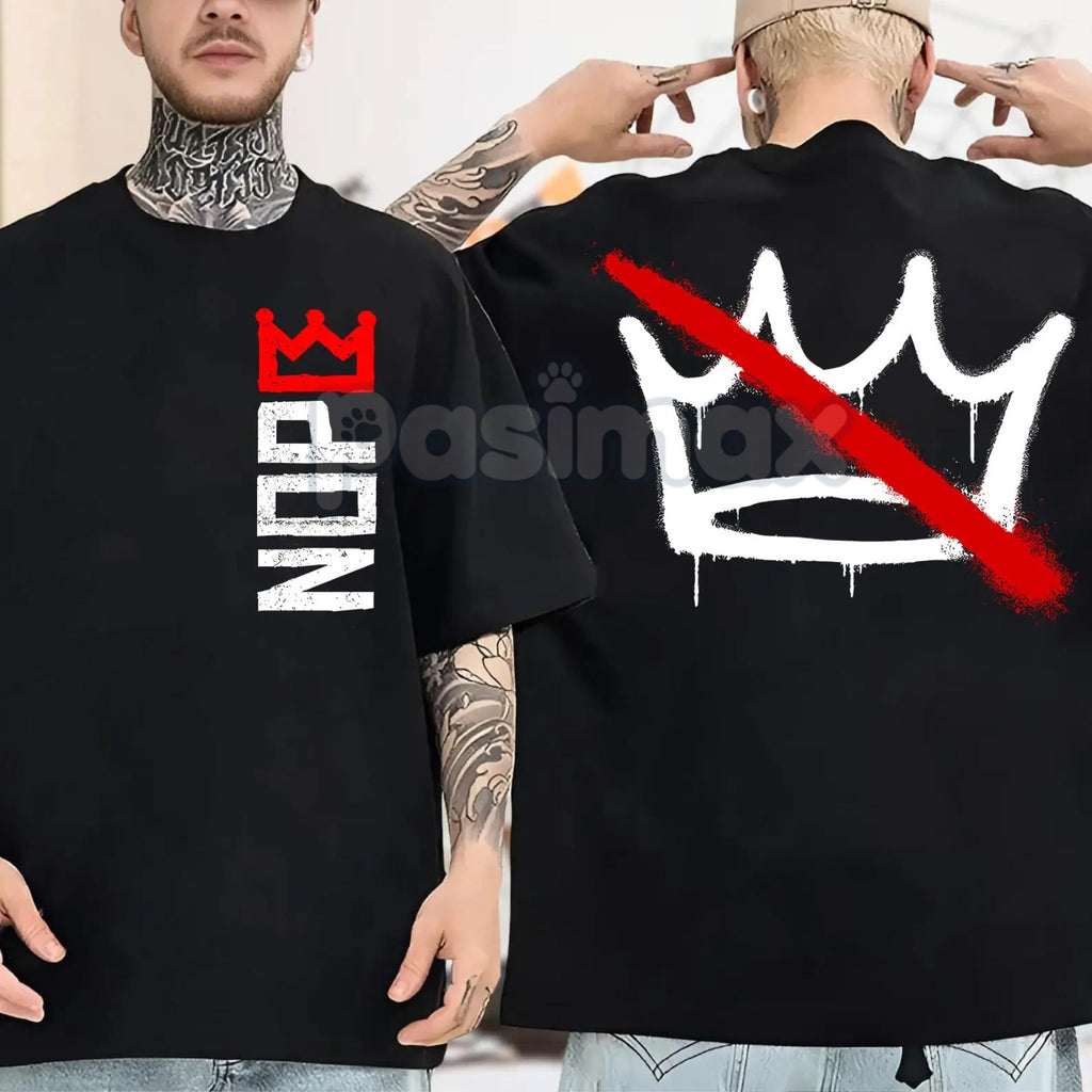 Pasimax "No Kings in America" T-Shirt - Anti-Monarchy Political Statement Tee, Crown Protest Gift, Unisex Patriotic Graphic —