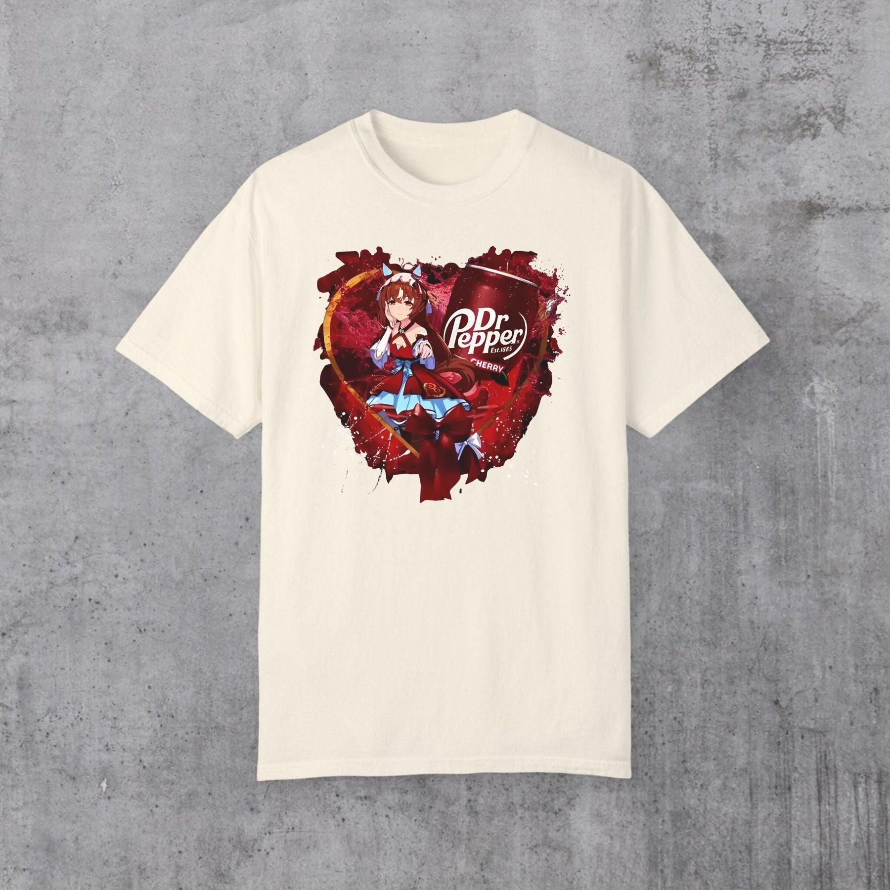 Pasimax Uma Musume x Dr. Pepper T-Shirt - Anime Maid & Soda Print Tee, Cute Crossover Shirt — side view