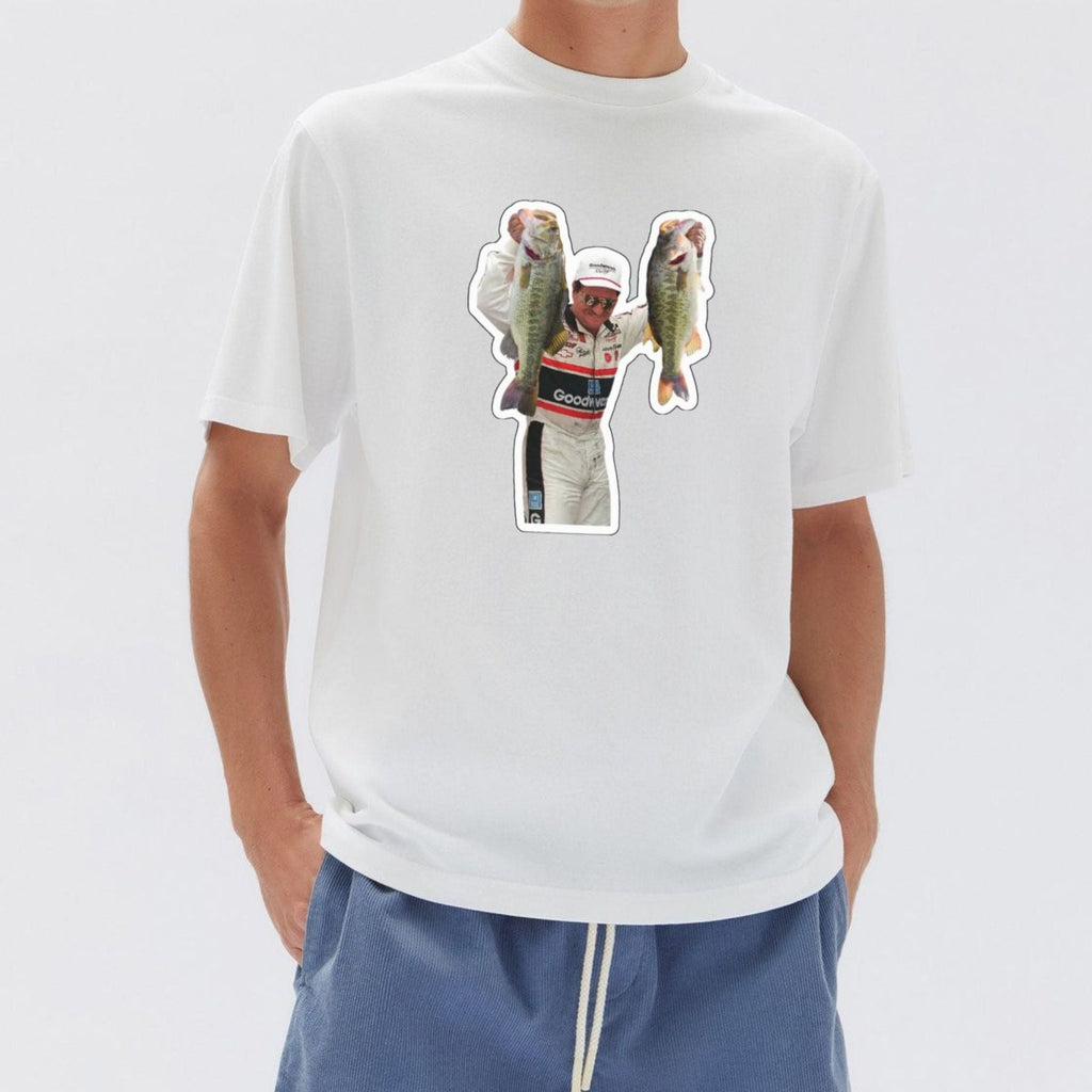 Pasimax Dale Earnhardt Fishing Graphic Tee — side view