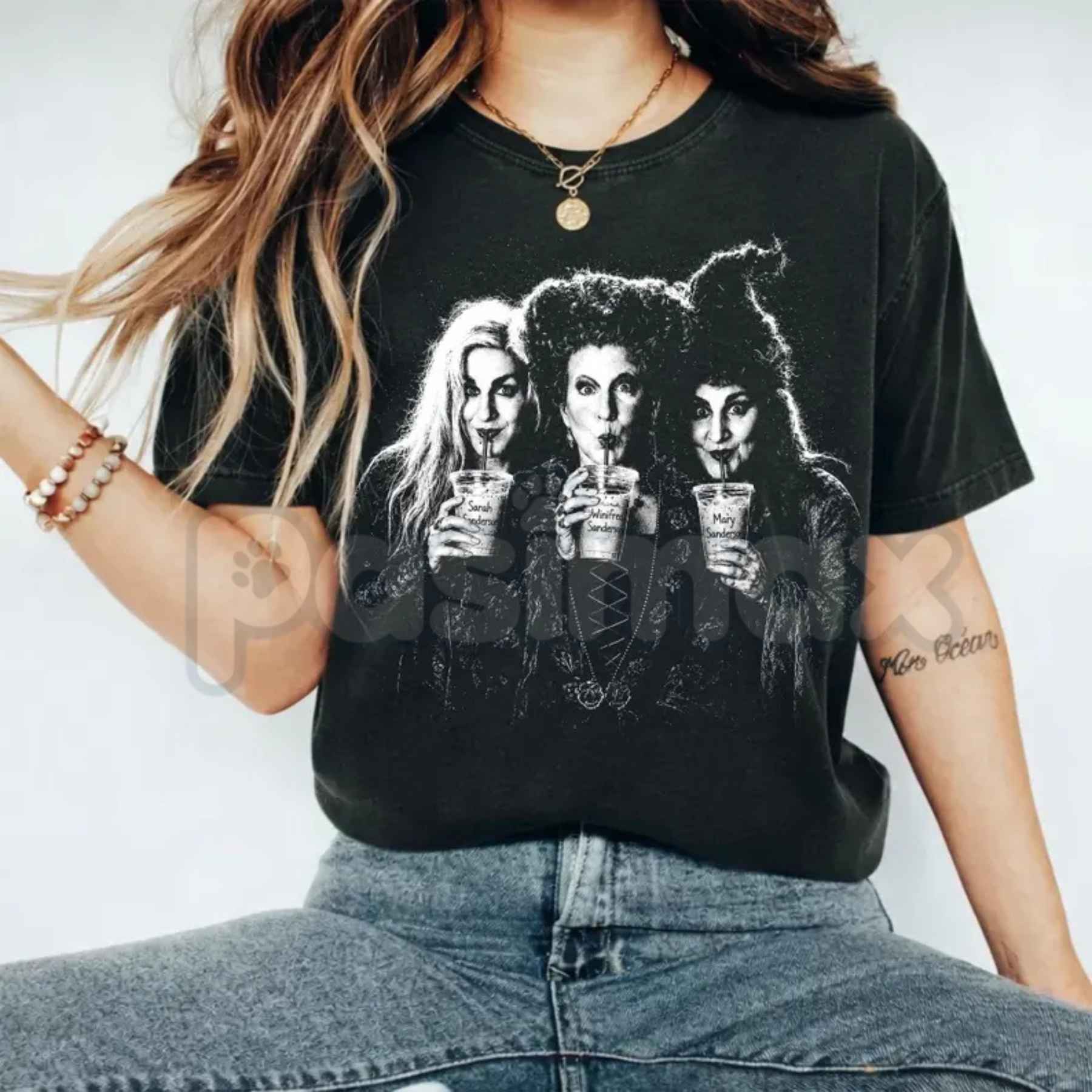 Comfort Colors® Hocus Pocus Iced Coffee Halloween T-Shirt – Retro Spooky Season Characters Graphic Tee, Vintage Autumn Unisex Top
